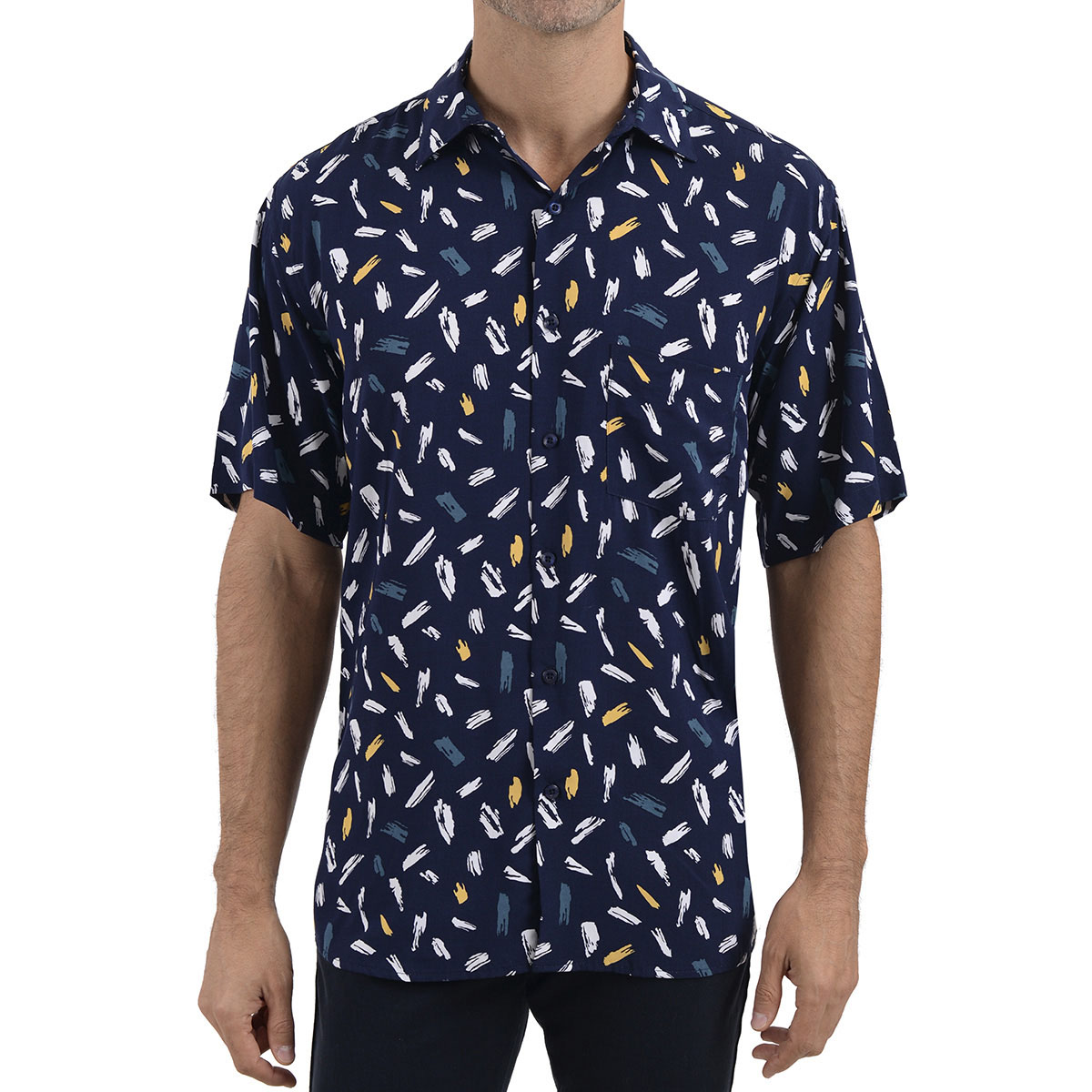 CAMISA MC ESTAMPADA MARINO COMBINADA TED LAPIDUS