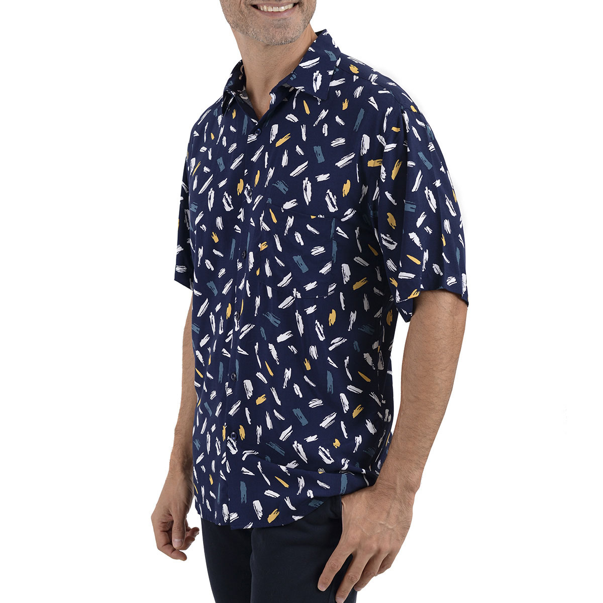 CAMISA MC ESTAMPADA MARINO COMBINADA TED LAPIDUS