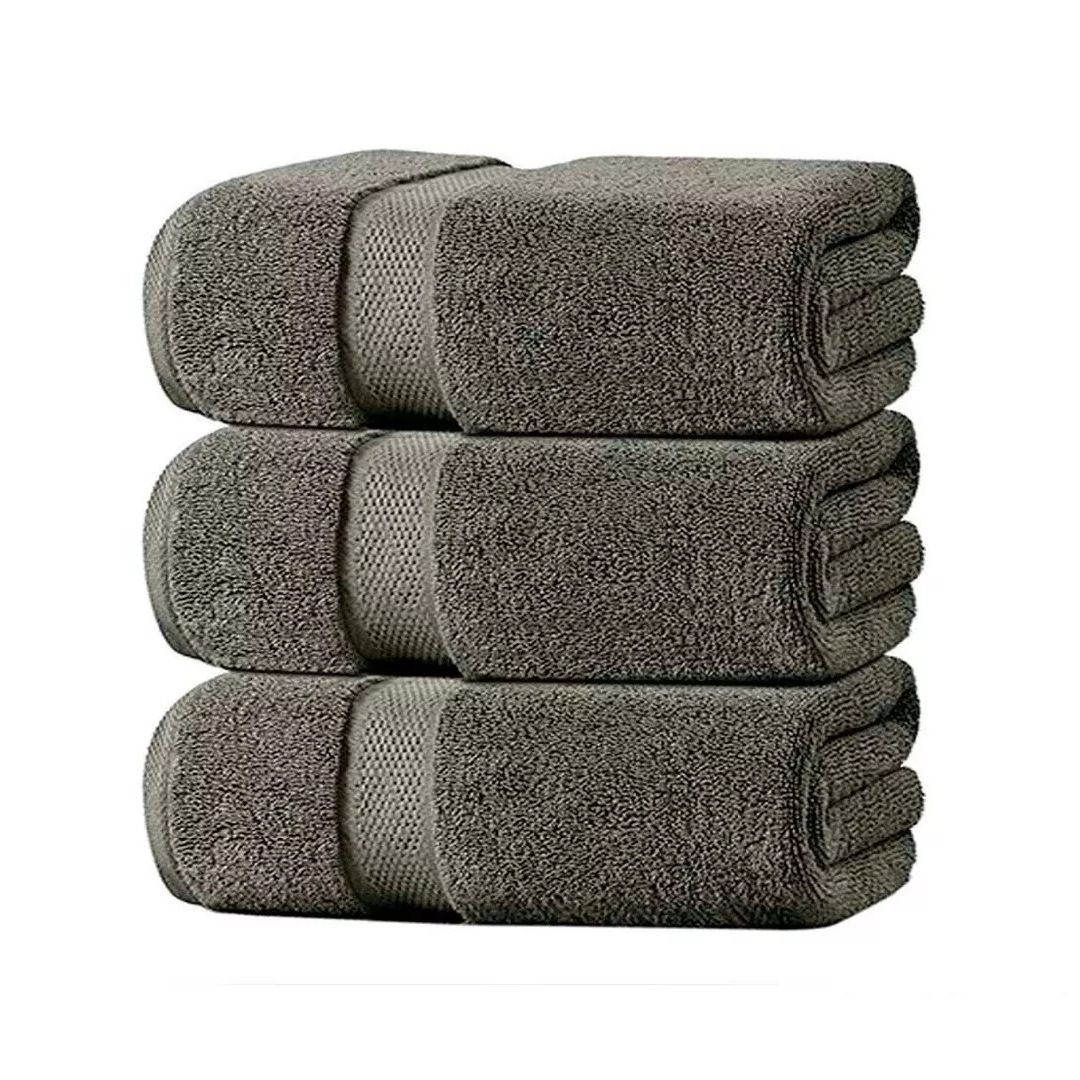 3 TOALLAS MEDIO BAÑO 70X140 GRIS ELLE The Parisians Lifestyle 100% Algodón