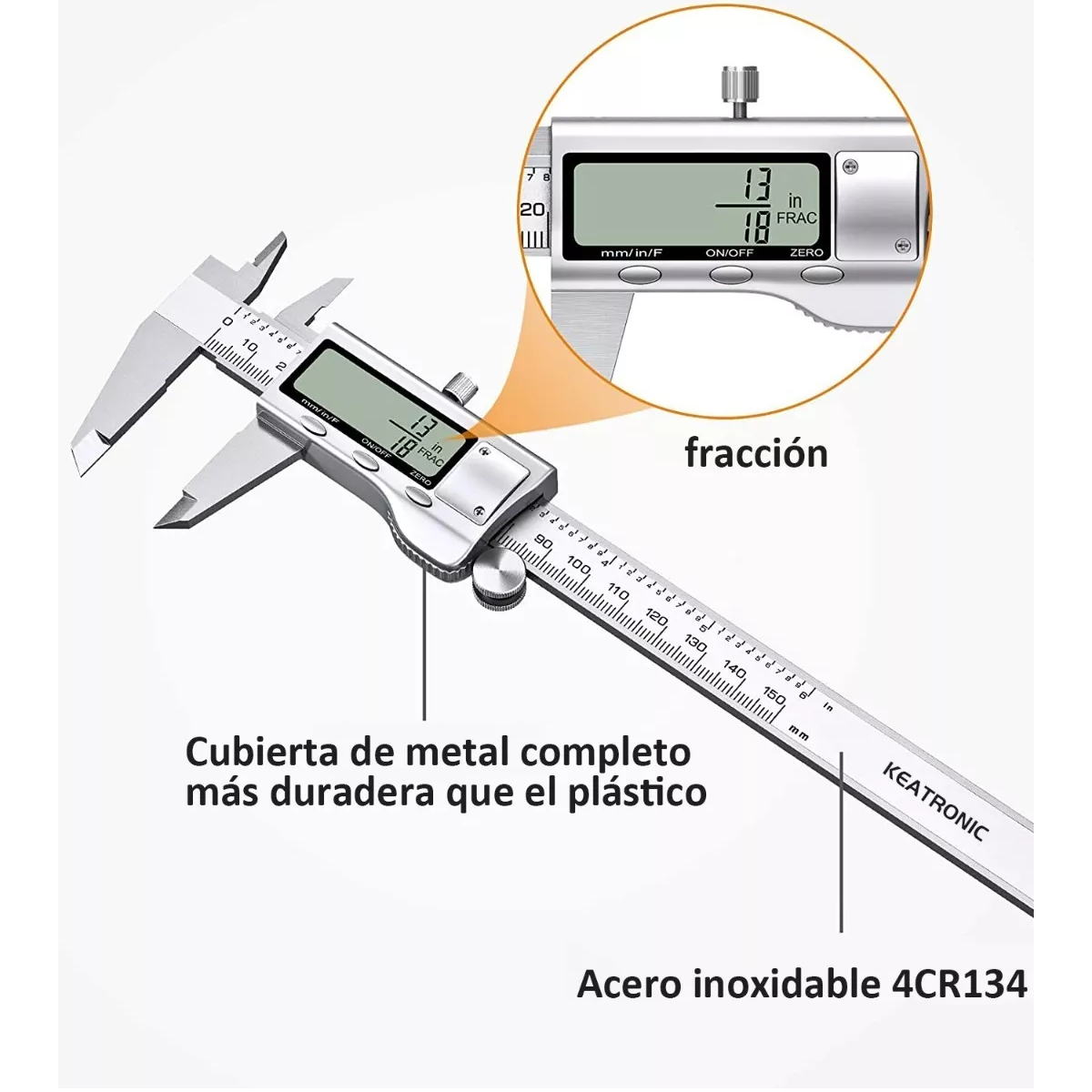 Calibrador Vernier Digital Uso Industrial Todo Metal 0.01mm