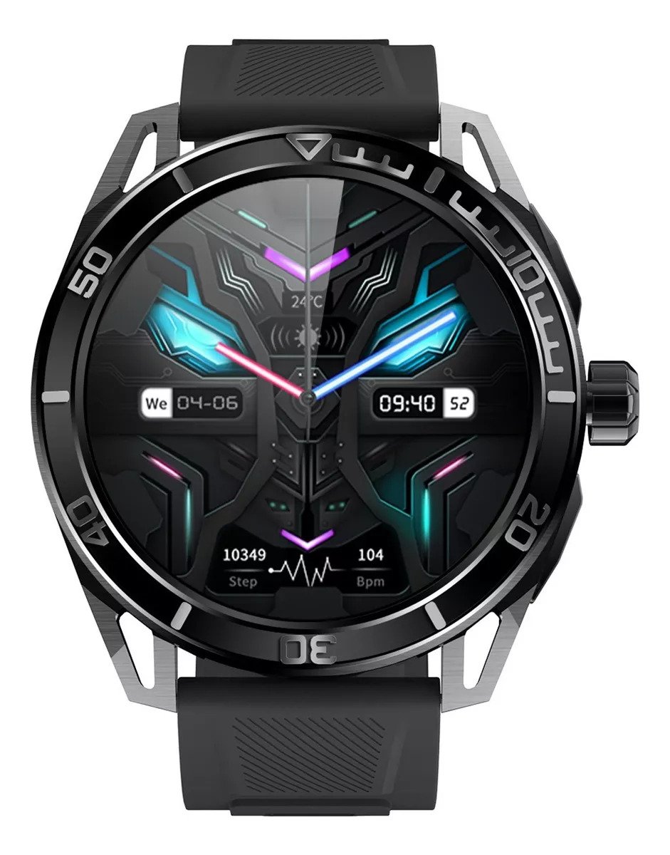 Reloj Inteligente Fralugio Gs8 Max Full Touch Nfc Color Negro