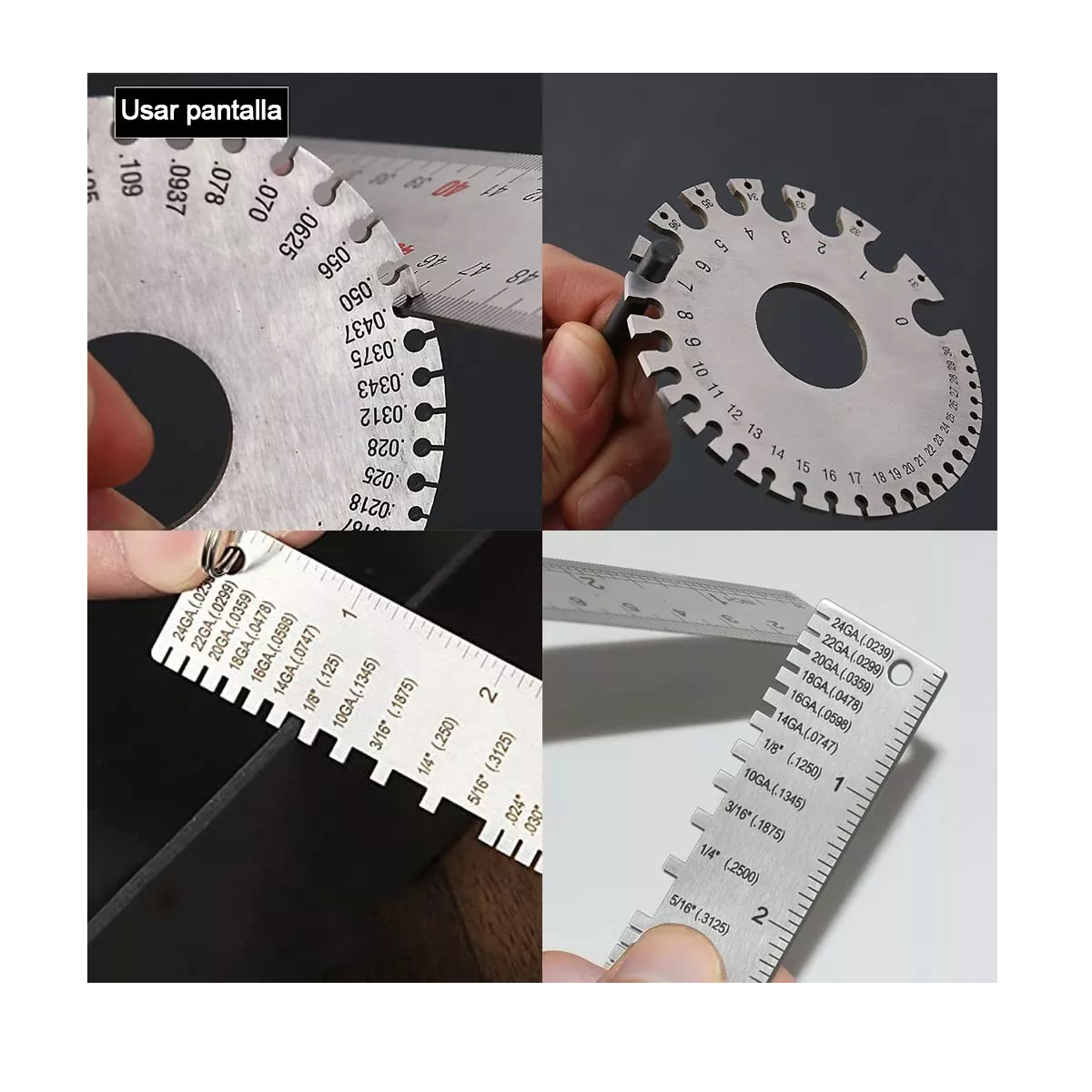 Set 2 Pcs Calibrador Gauge De Alambre 0-36 De Acero Inoxidable