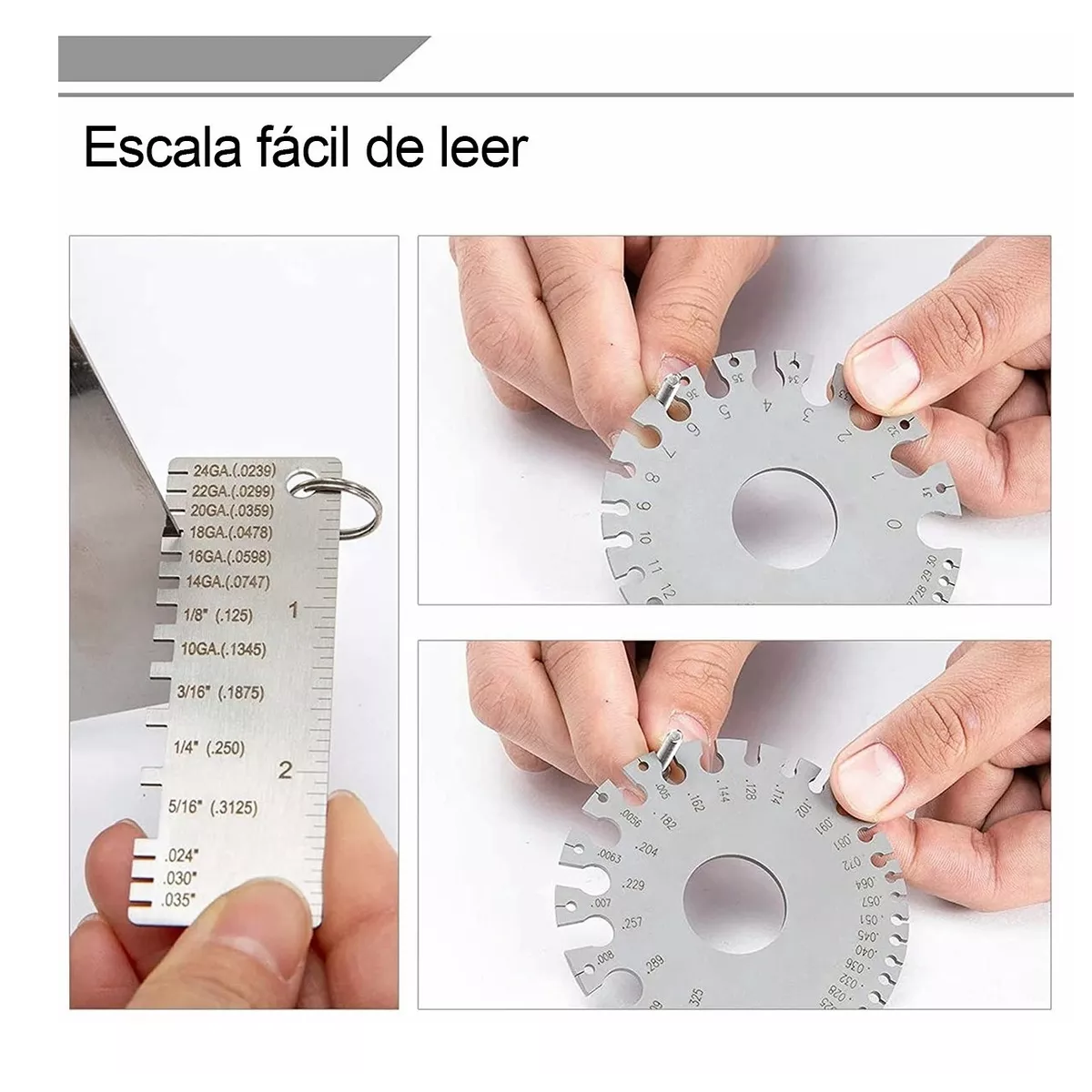 Set 2 Pcs Calibrador Gauge De Alambre 0-36 De Acero Inoxidable