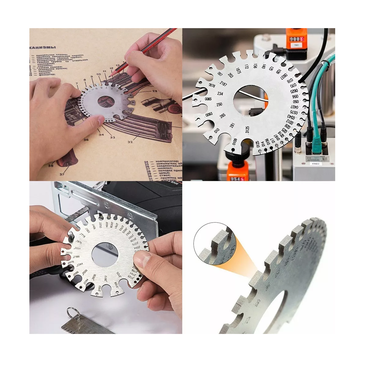 Set 2 Pcs Calibrador Gauge De Alambre 0-36 De Acero Inoxidable