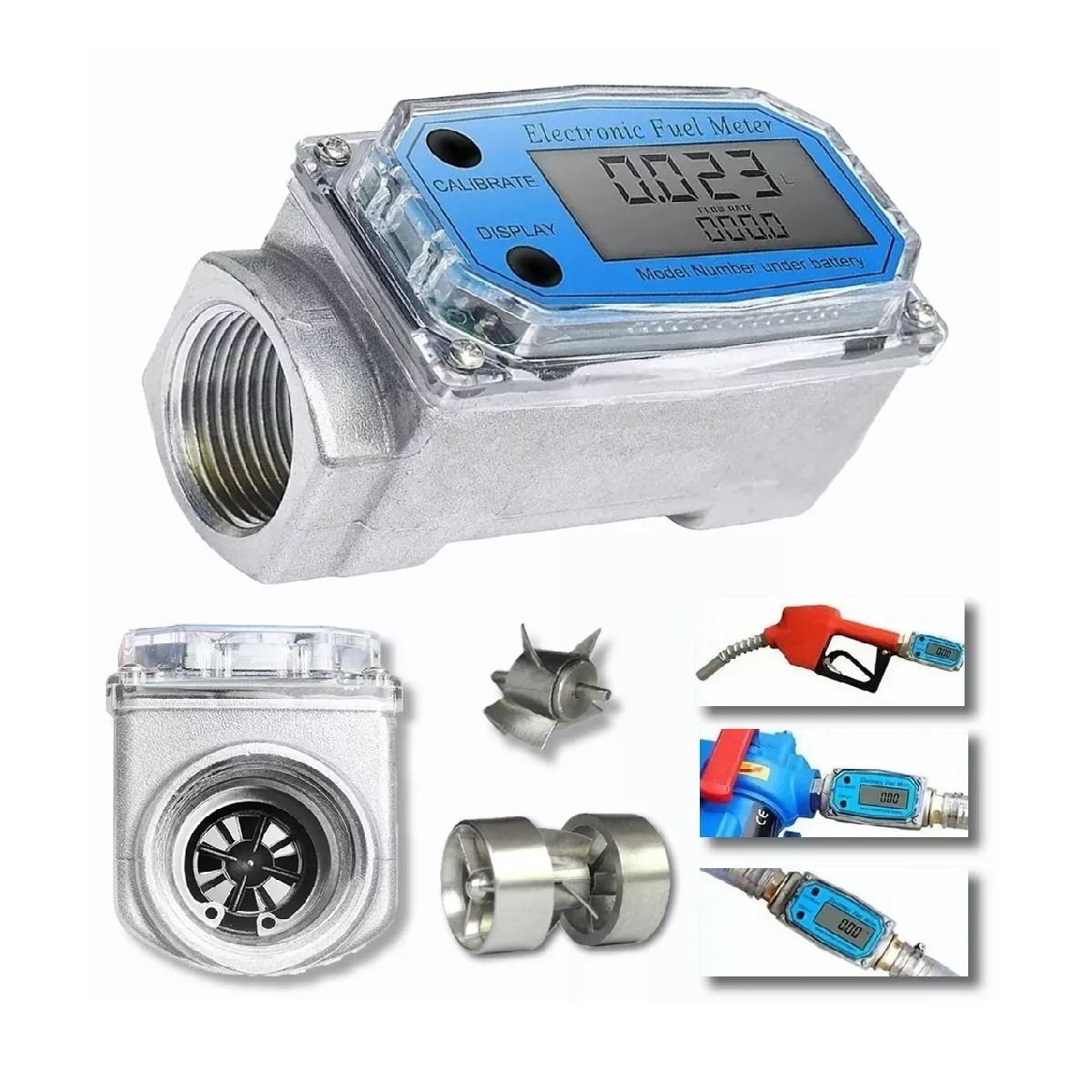 Cuenta Litros Electrónico Turbina Digital Diesel 8-100l/min