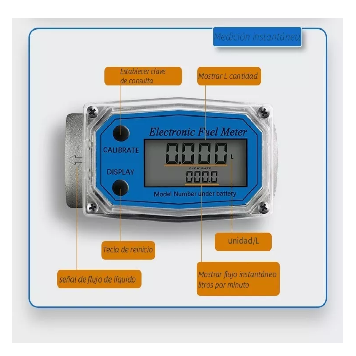 Cuenta Litros Electrónico Turbina Digital Diesel 8-100l/min