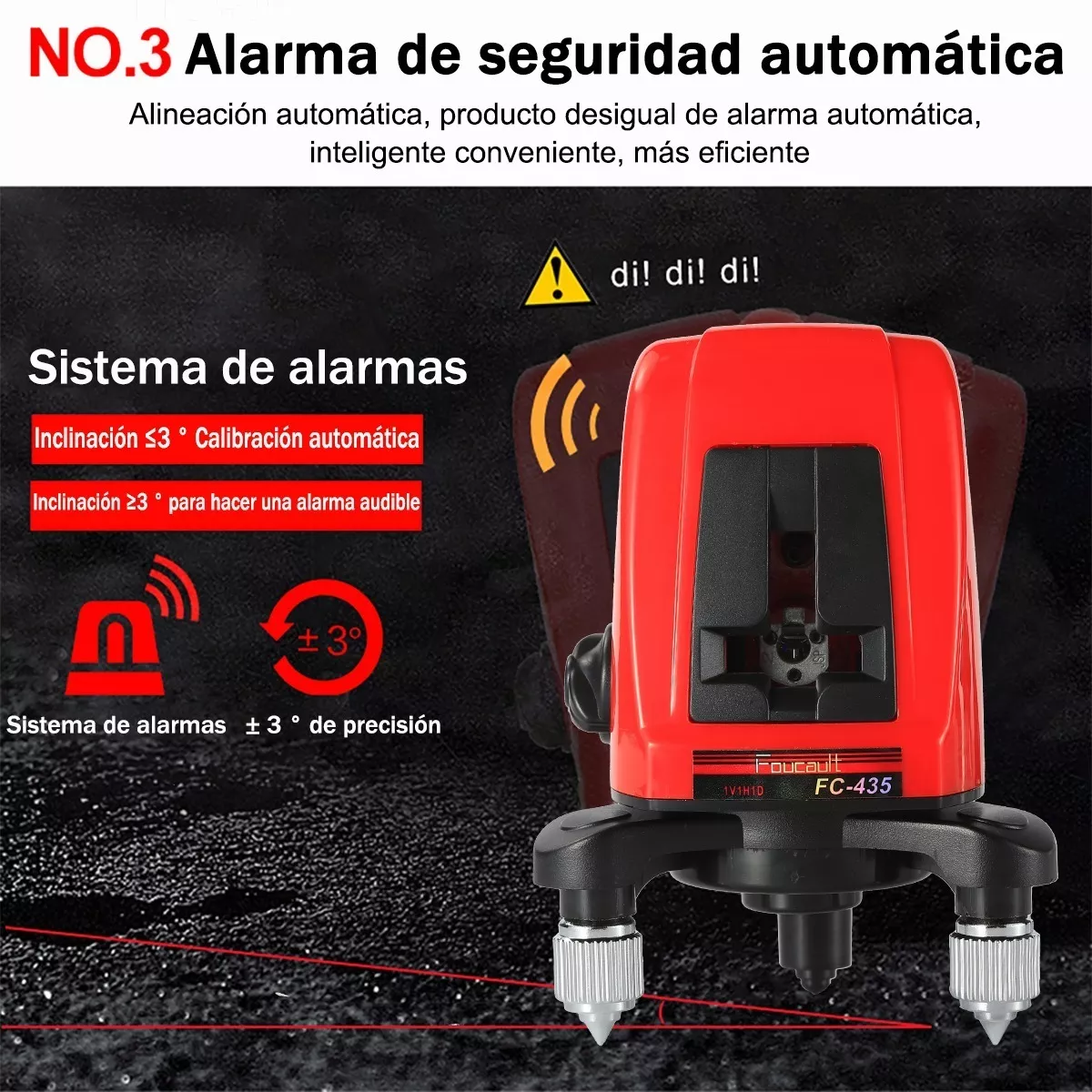 Nivel Láser Girar 360 Grados 2 Líneas Nivel 3 Autonivelante