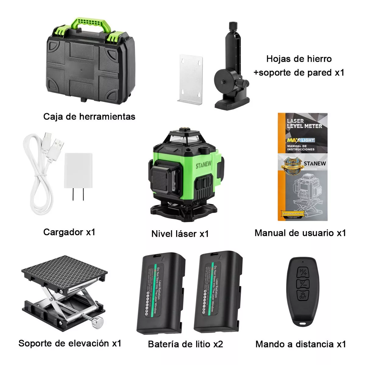 Nivel Láser 4d Autonivelante C/16 Líneas Y 2 Baterías