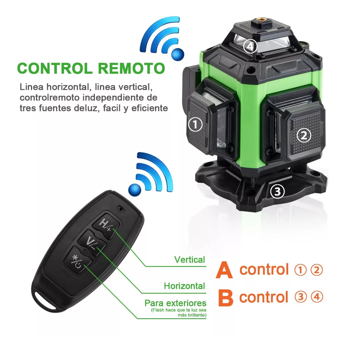 Nivel Láser 4d Autonivelante C/16 Líneas Y 2 Baterías