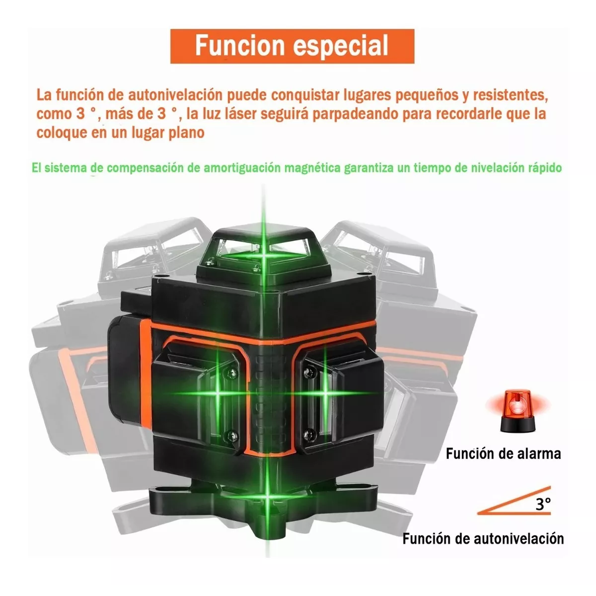 Nivel Láser 360 Grados Autonivelante 16 Líneas 4d Green