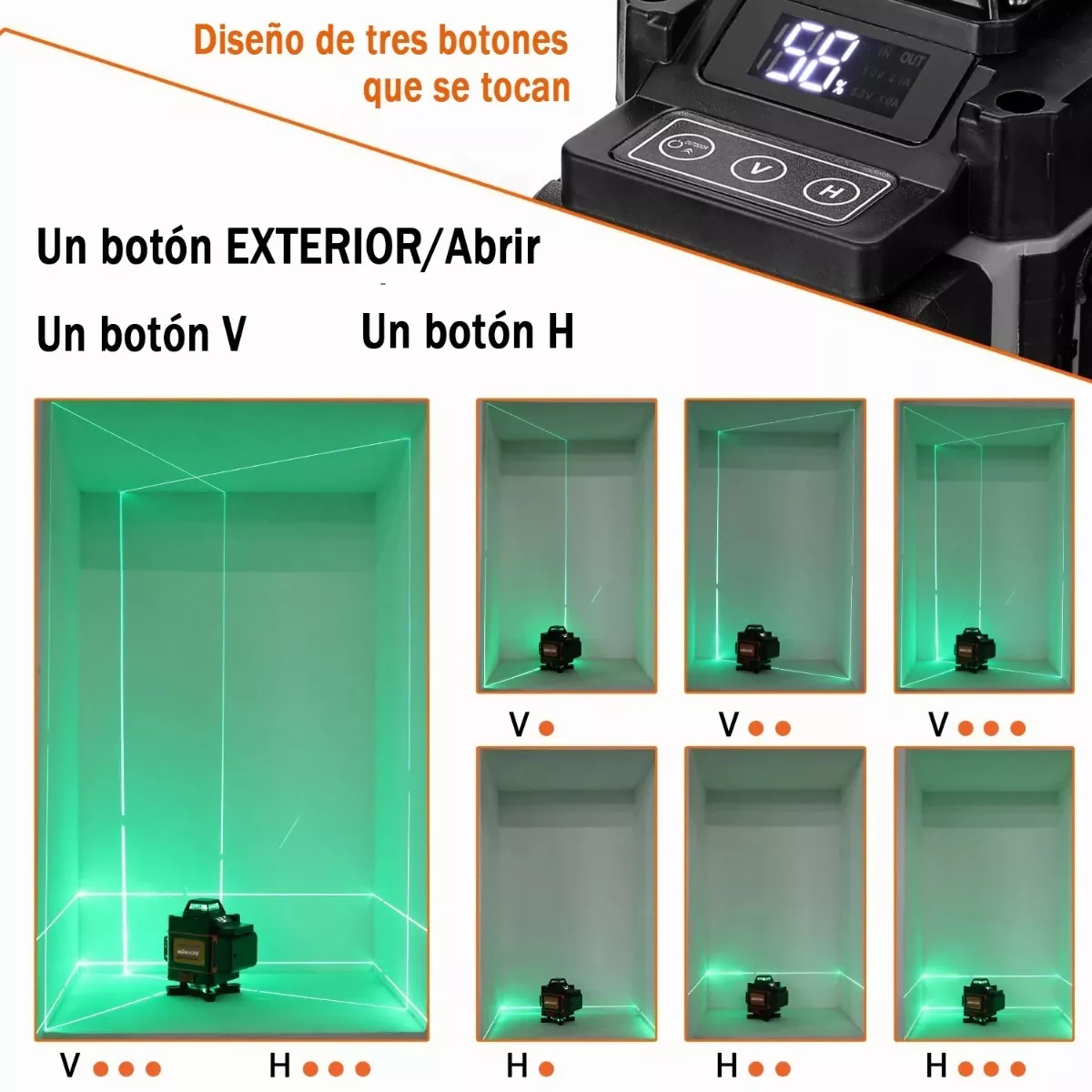 Nivel Láser 360 Grados Autonivelante 16 Líneas 4d Green