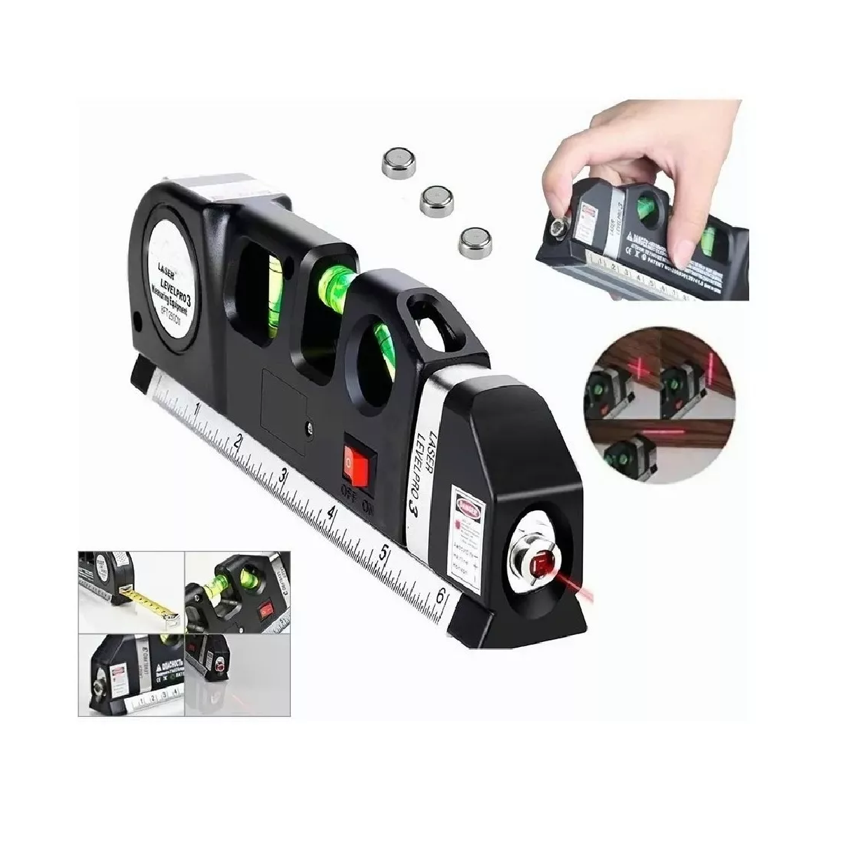 Nivel Laser Nivel Burbuja 3 Modos Flexometro De 5m