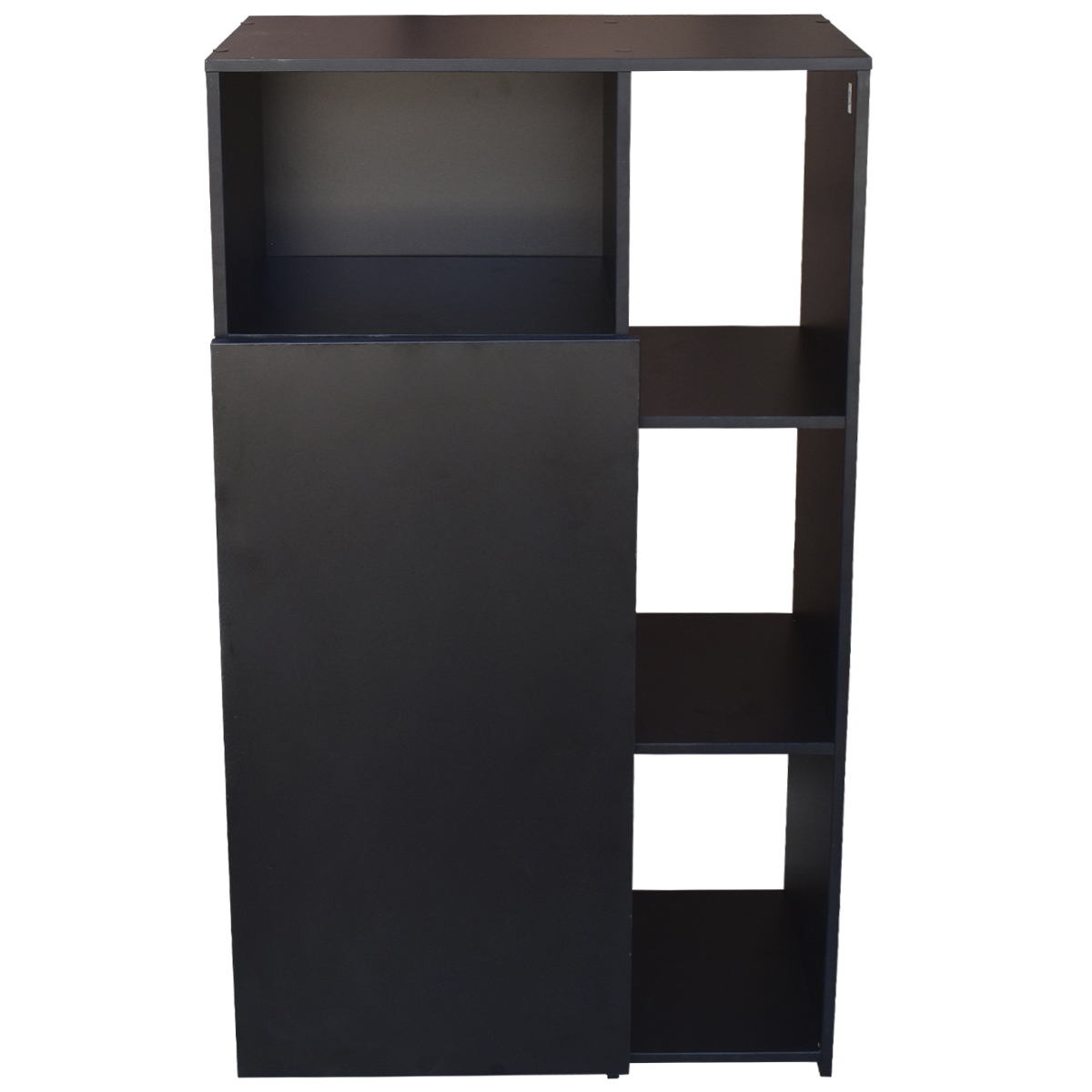 Hogare Mueble Alacena Despensero Organizador Practico Multiusos de melamina de alta resistencia, con puerta y estantes Color Negro
