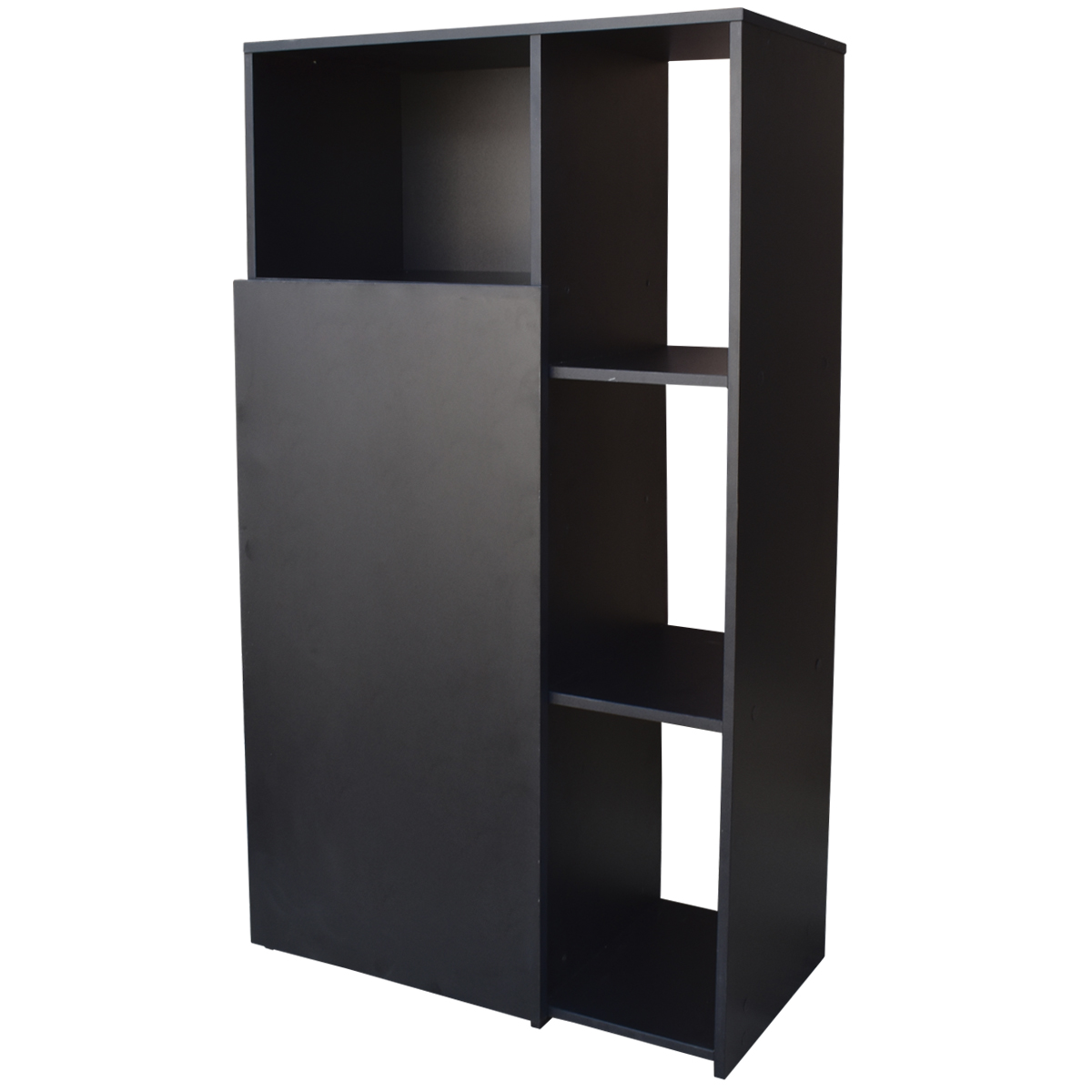 Hogare Mueble Alacena Despensero Organizador Practico Multiusos de melamina de alta resistencia, con puerta y estantes Color Negro