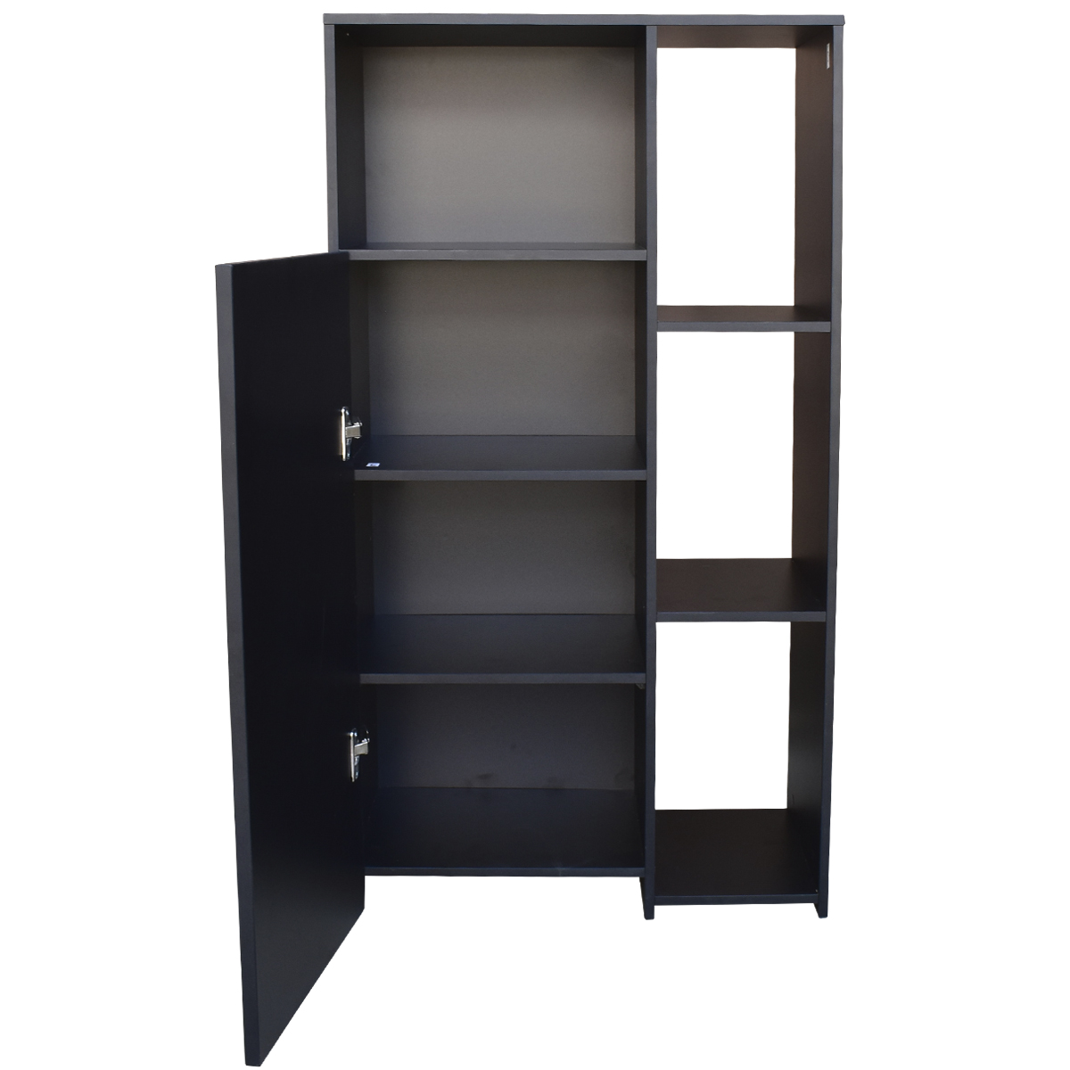 Hogare Mueble Alacena Despensero Organizador Practico Multiusos de melamina de alta resistencia, con puerta y estantes Color Negro