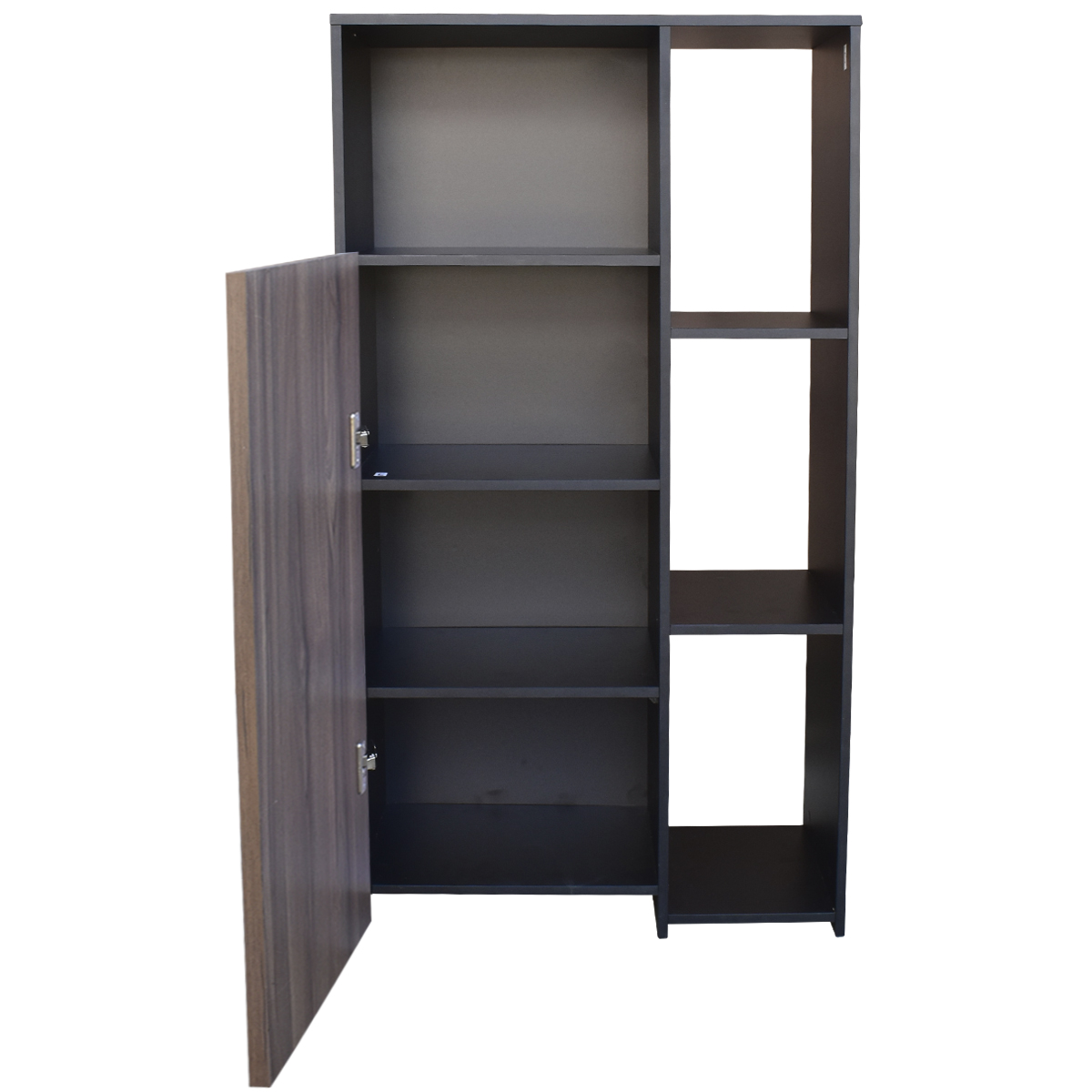 Hogare Mueble Alacena Despensero Organizador Practico Multiusos de melamina de alta resistencia, con puerta y estantes Color Negro Parota