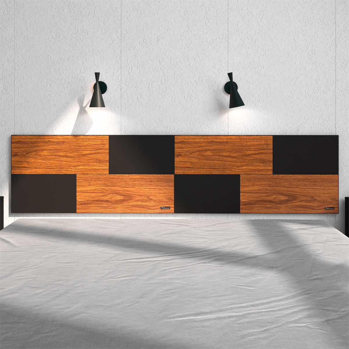 Cabecera Individual Flotante Estilo Minimalista Playcon Color Negro Tzalam