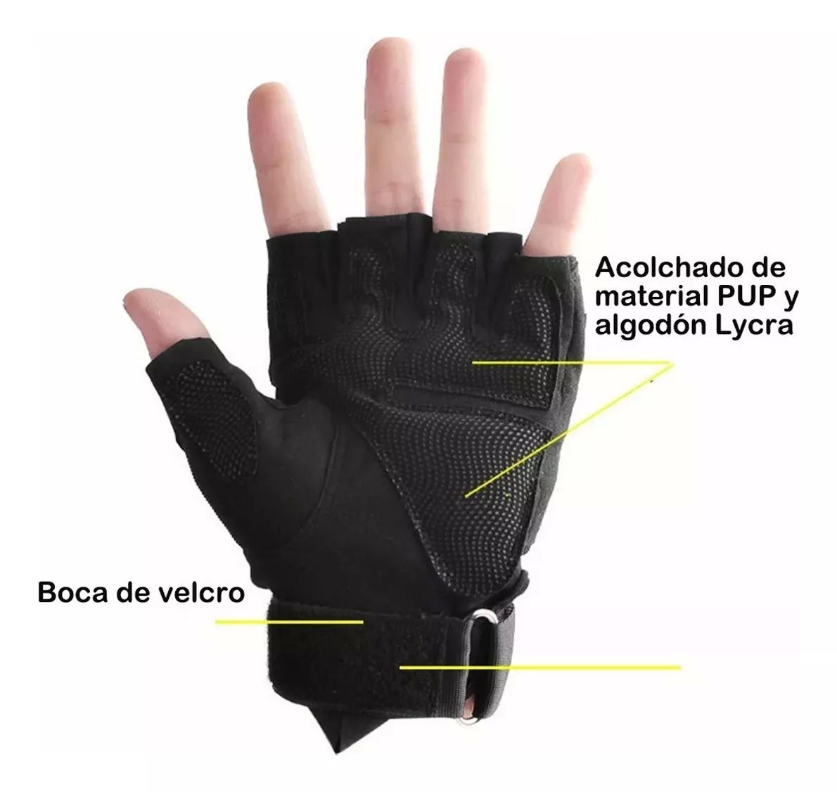 Guantes Medio Dedo Tacticos Militar Motocicleta Bicicleta con protección para los nudillos