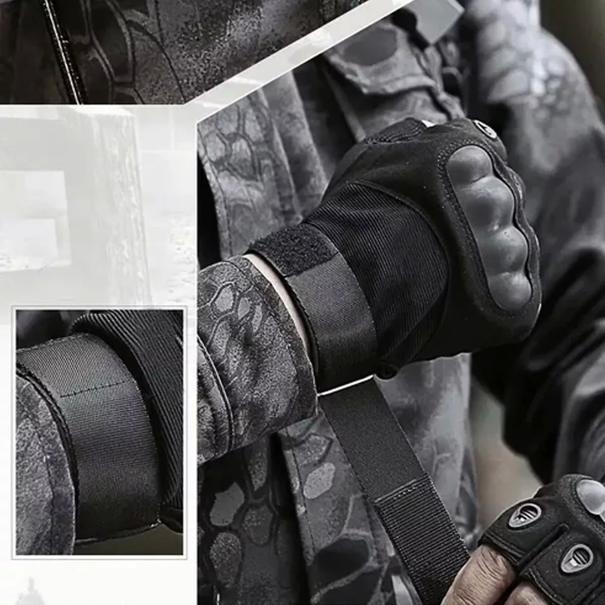 Guantes Medio Dedo Tacticos Militar Motocicleta Bicicleta con protección para los nudillos
