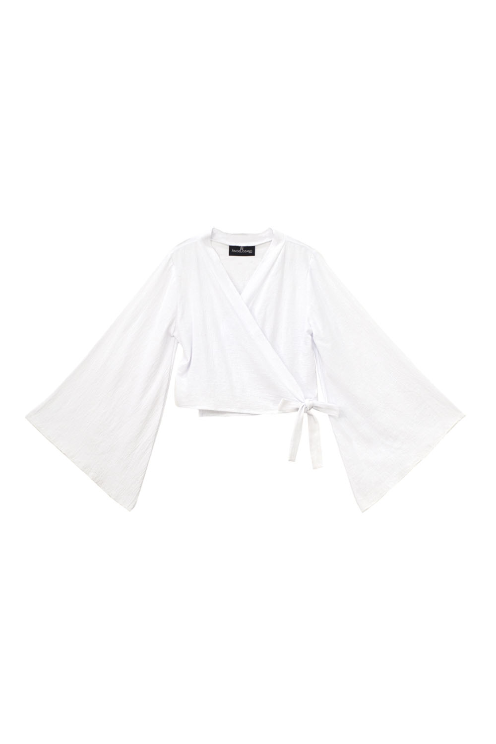 Blusa cruzada A ÁNGELOZANO de manta algodón con tirantes AL-W15