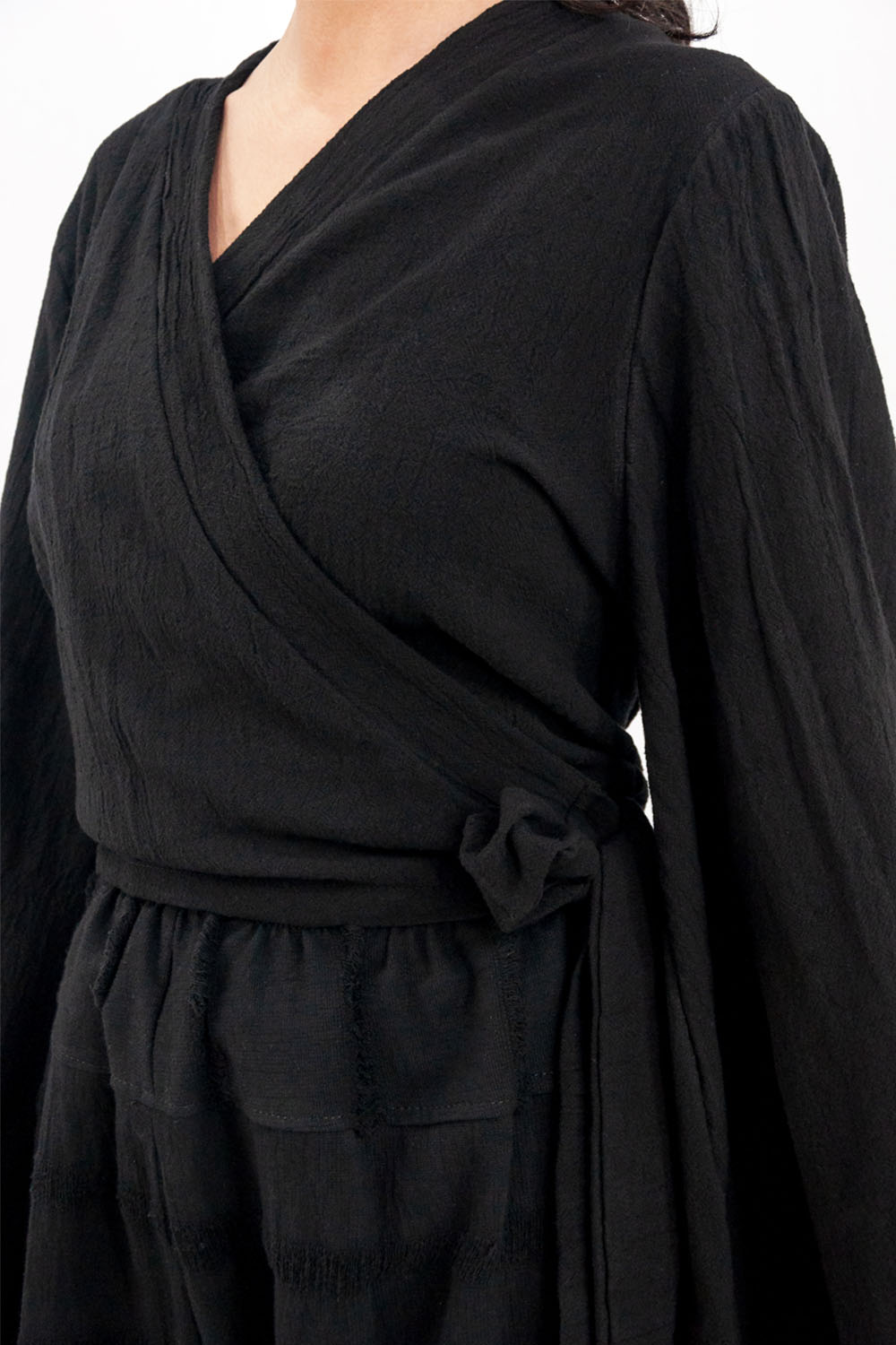 Blusa cruzada A ÁNGELOZANO de manta algodón con tirantes AL-W15