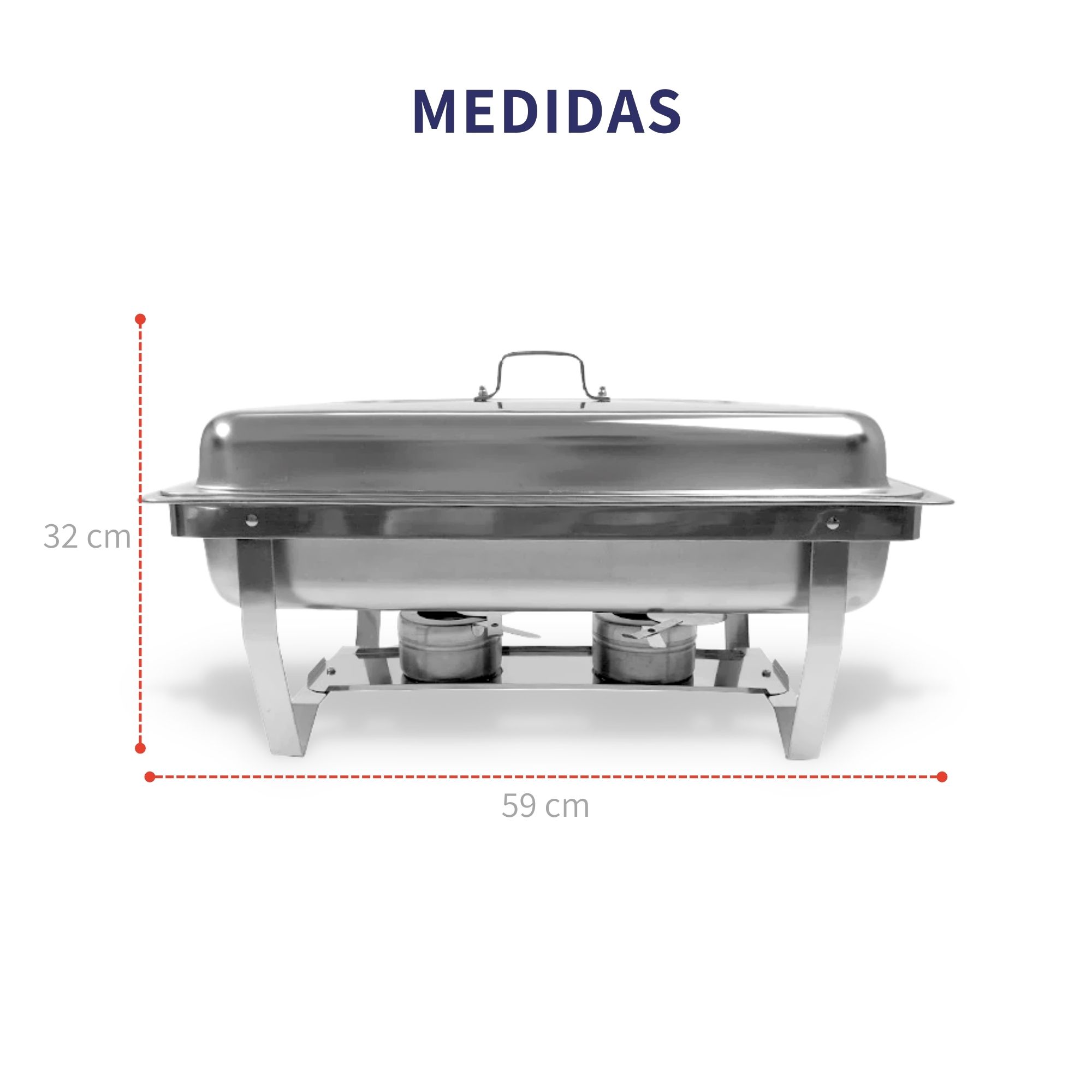 Chafer Bufetera Acero Inoxidable 6 Espacios De Para Chef