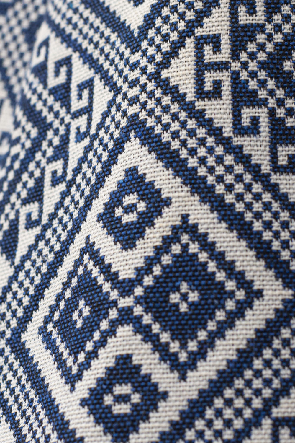 Blusa cruzada A ÁNGELOZANO de manta algodón con tirantes color Azul Estampado AL-W15
