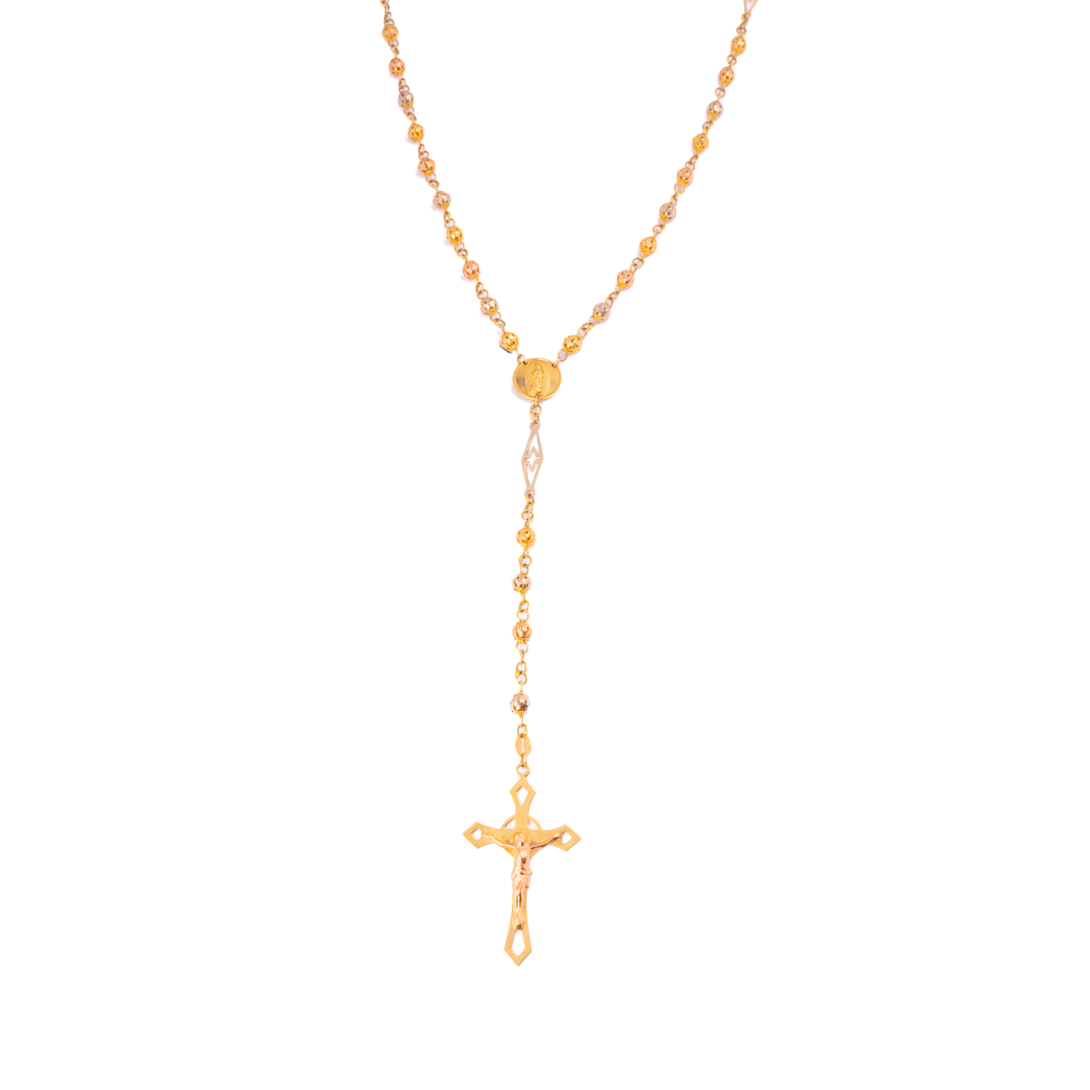 Rosario 3 Oros 14 Kilates 82 cm x 3 mm.