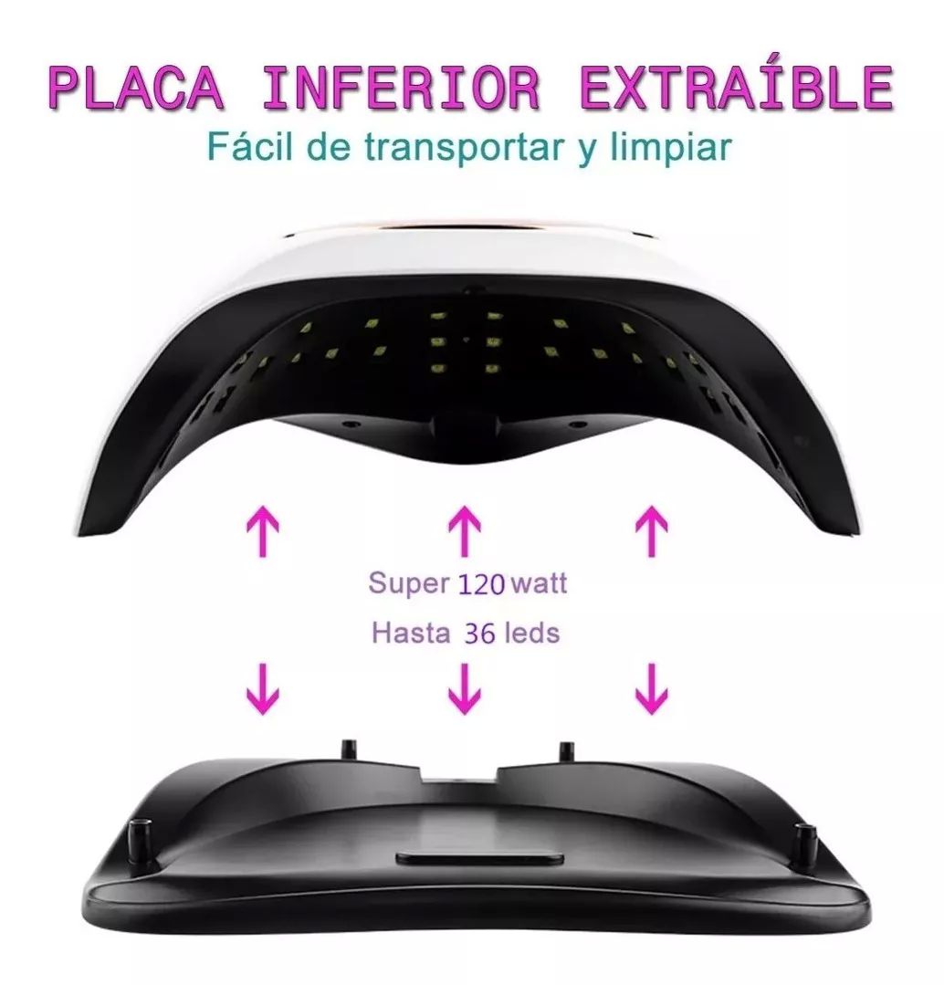 Lámpara Para Uñas Secadora de Led Portátil Sun 120w Profesional