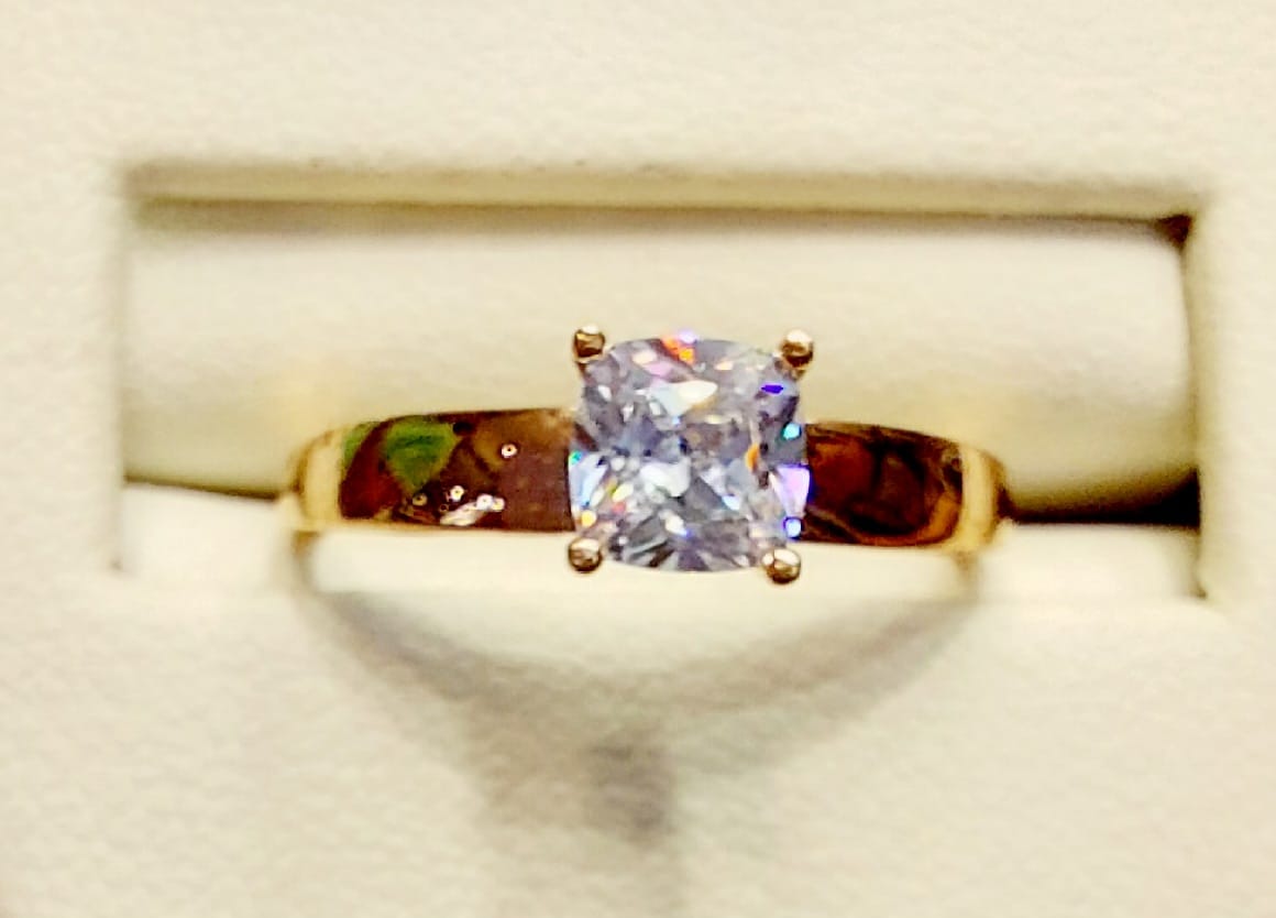 Anillo Compromiso Oro Rosa 10 K. + Obsequio