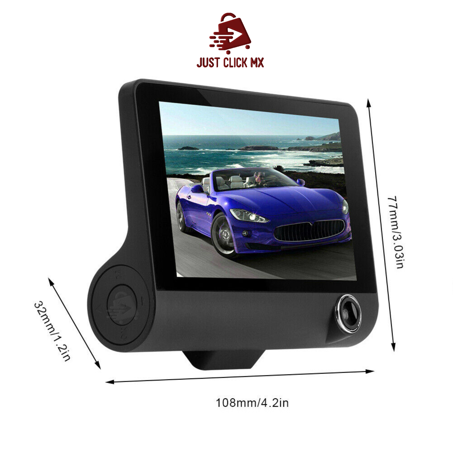 Cámara De Auto DVR 3 En 1 Frontal Interior y Reversa