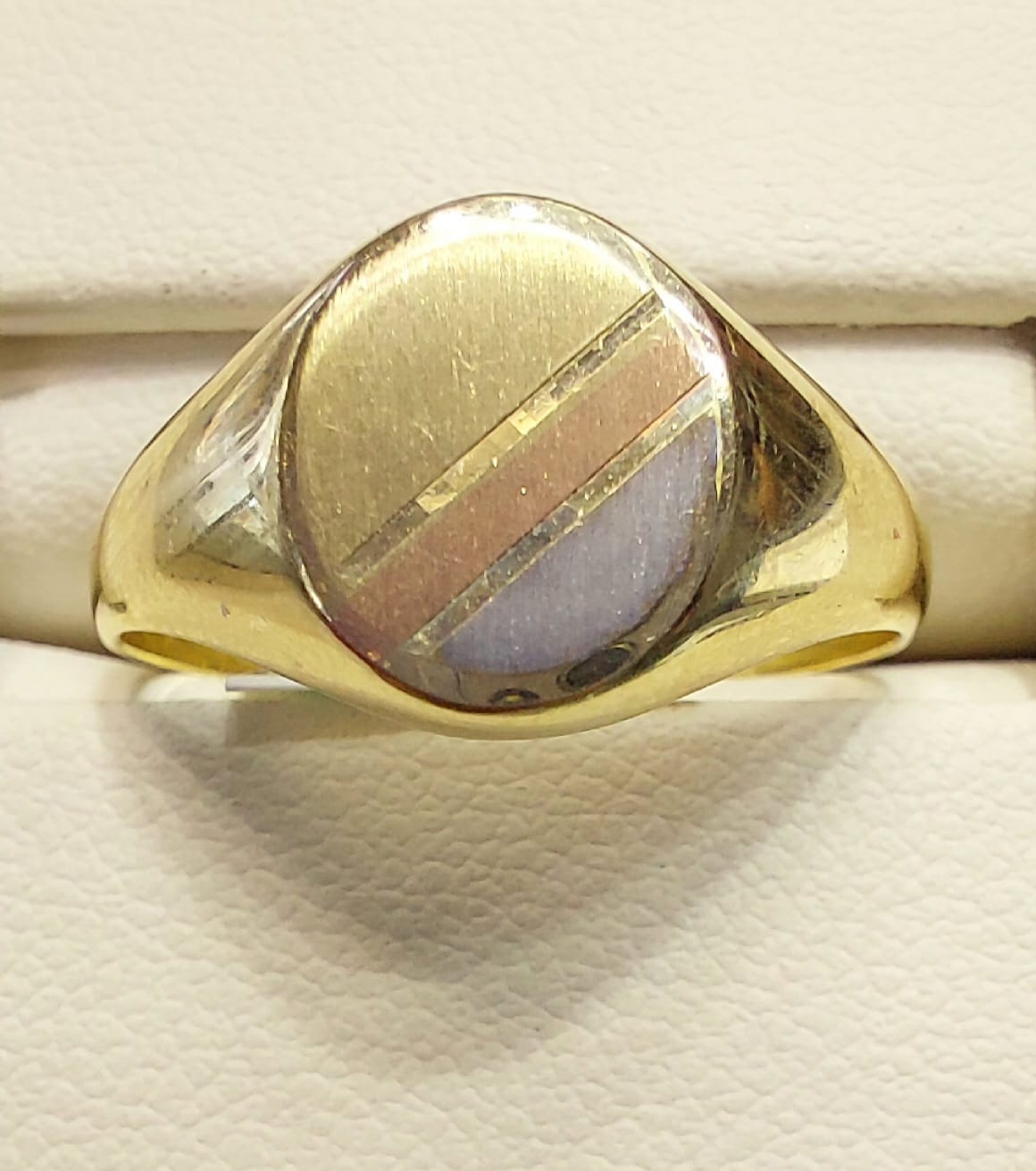 Anillo Sello 3 Oros 10 K. + Obsequio