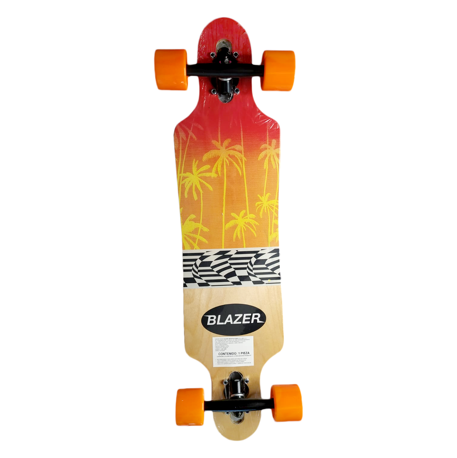 Longboard Cruiser Semiprofesional Freeride Madera Maple Roja