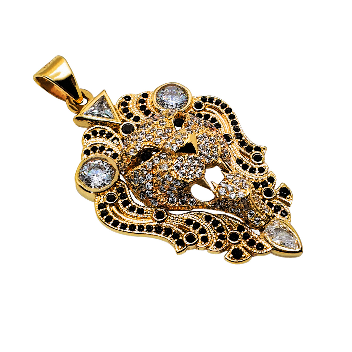 Dije León de Oro 10k con piedra zirconia