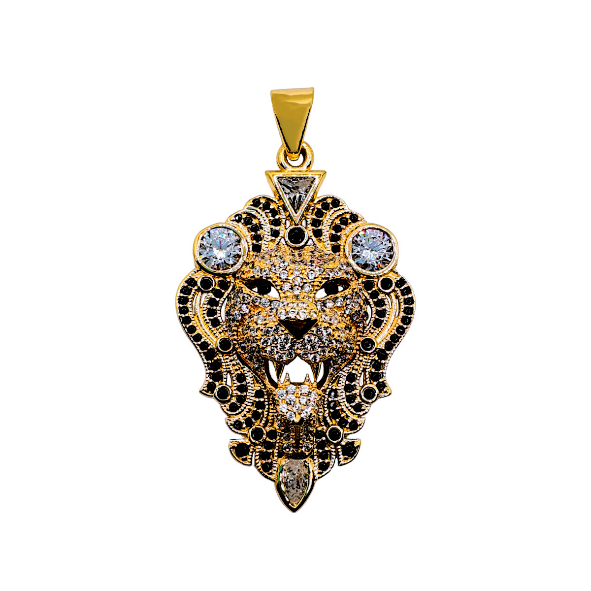 Dije León de Oro 10k con piedra zirconia