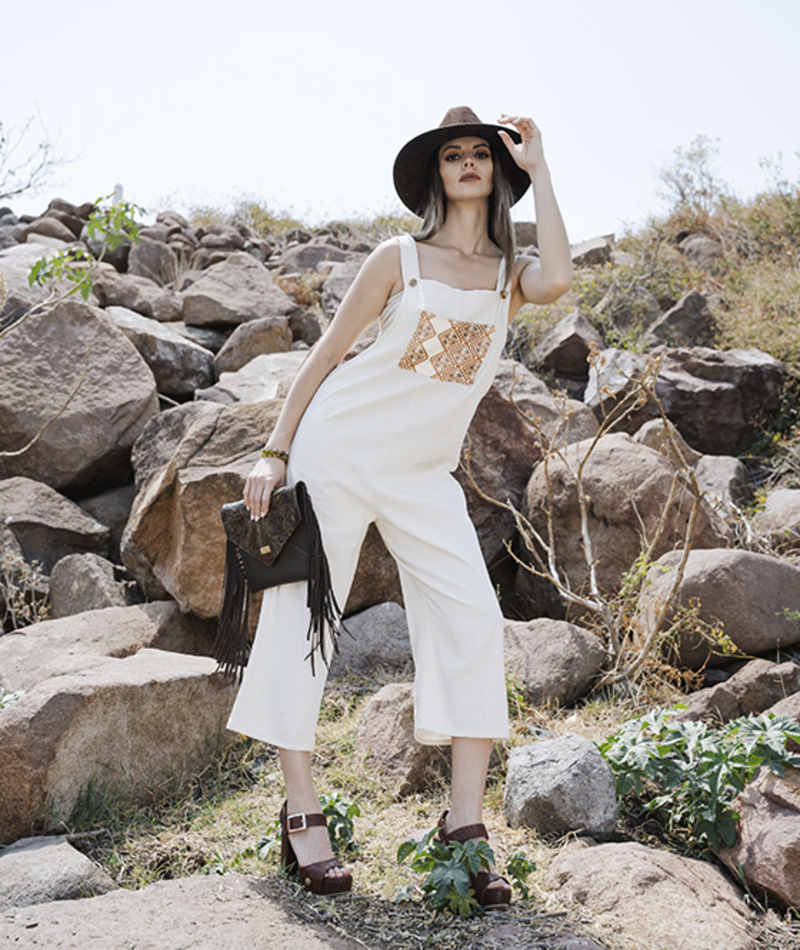 Jumper de dama A ÁNGELOZANO Overol de manta Algodón con detalle artesanal AL-W23