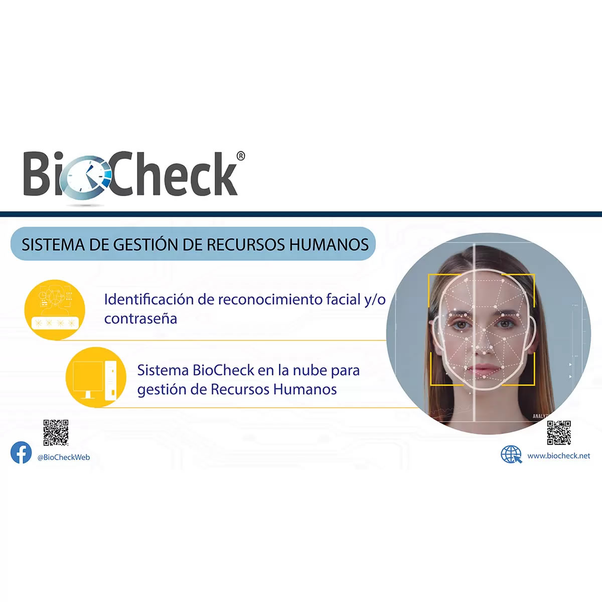 Reloj Checador De Reconocimiento Facial BioCheck TA-6000 CST