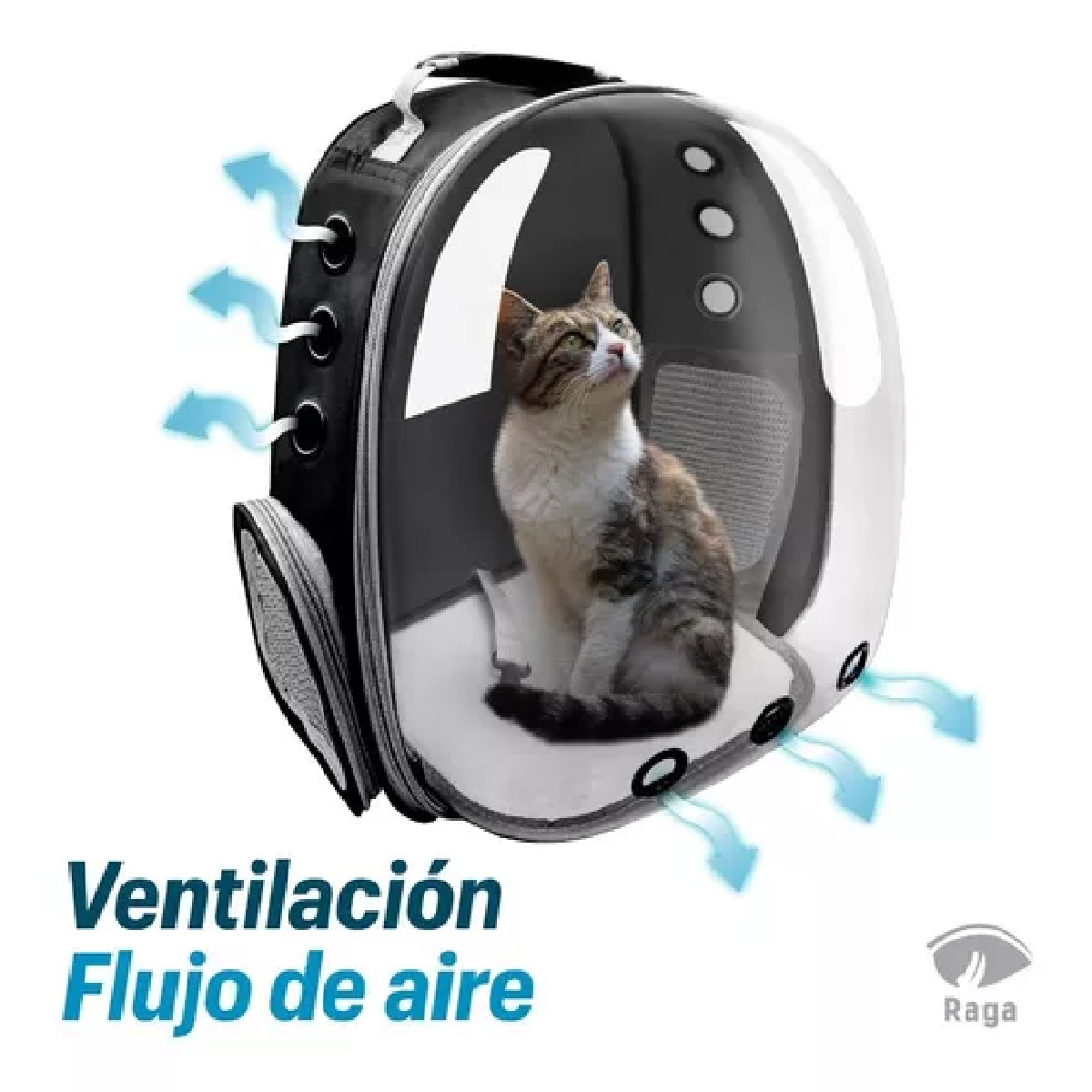 Mochila Back Pack Transportadora Gato Perro Mascota Pequeña negro