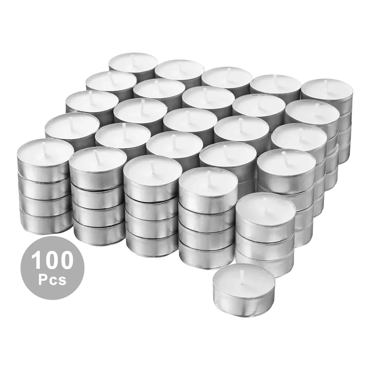 100 Pzs Velas Tea Light Flotantes Sin Aroma De Alta Calidad