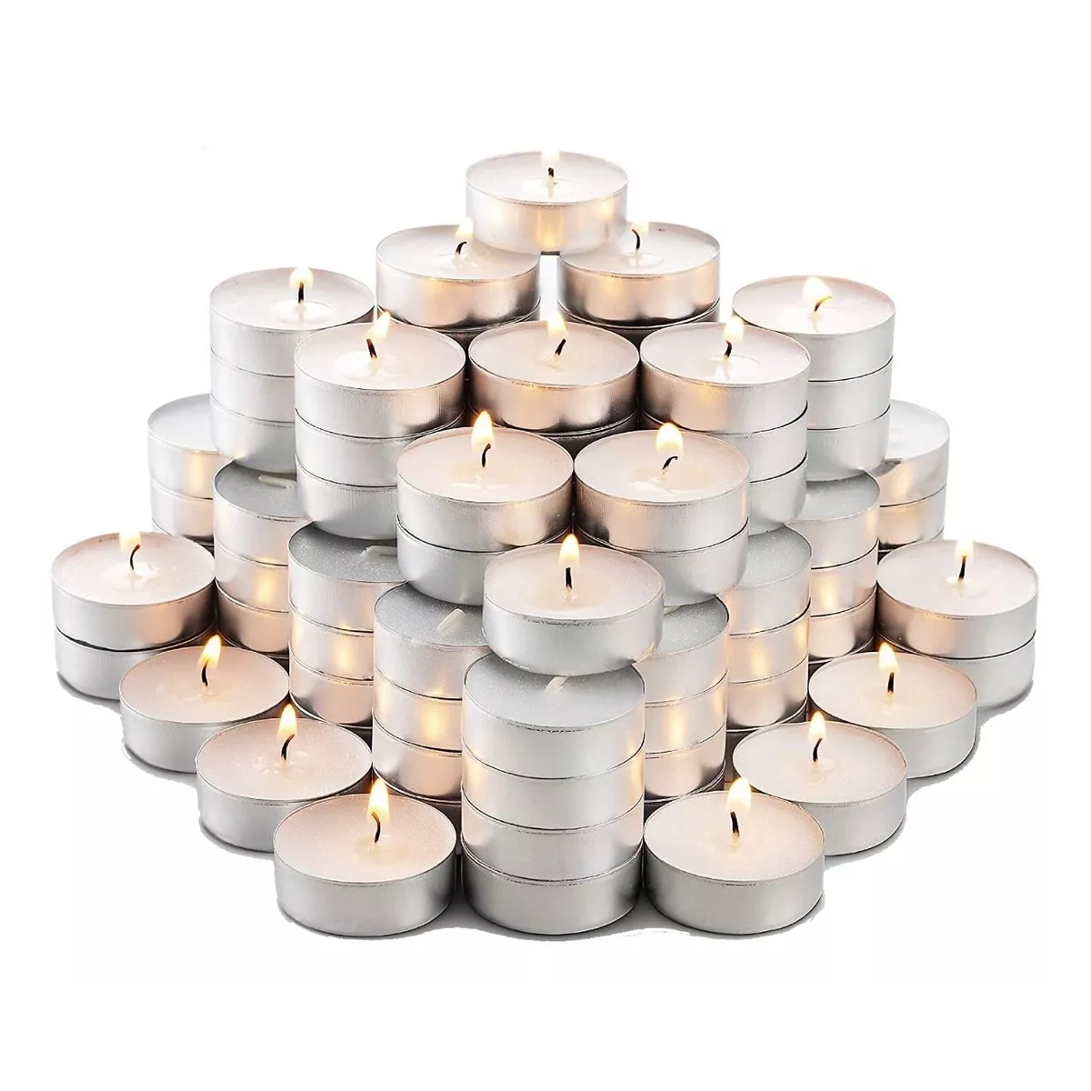 100 Pzs Velas Tea Light Flotantes Sin Aroma De Alta Calidad