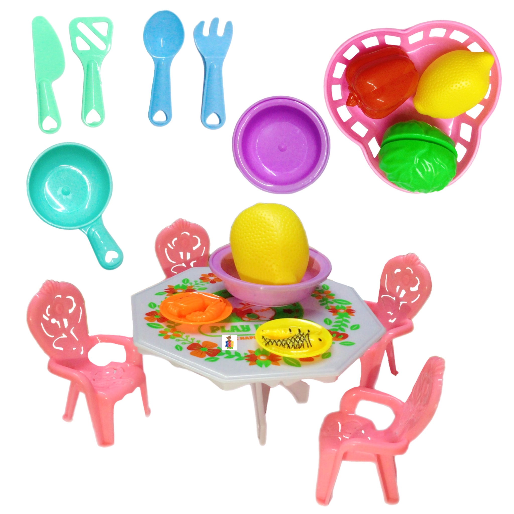 3 Set De Cocina Comedor con Accesorios de Juguete