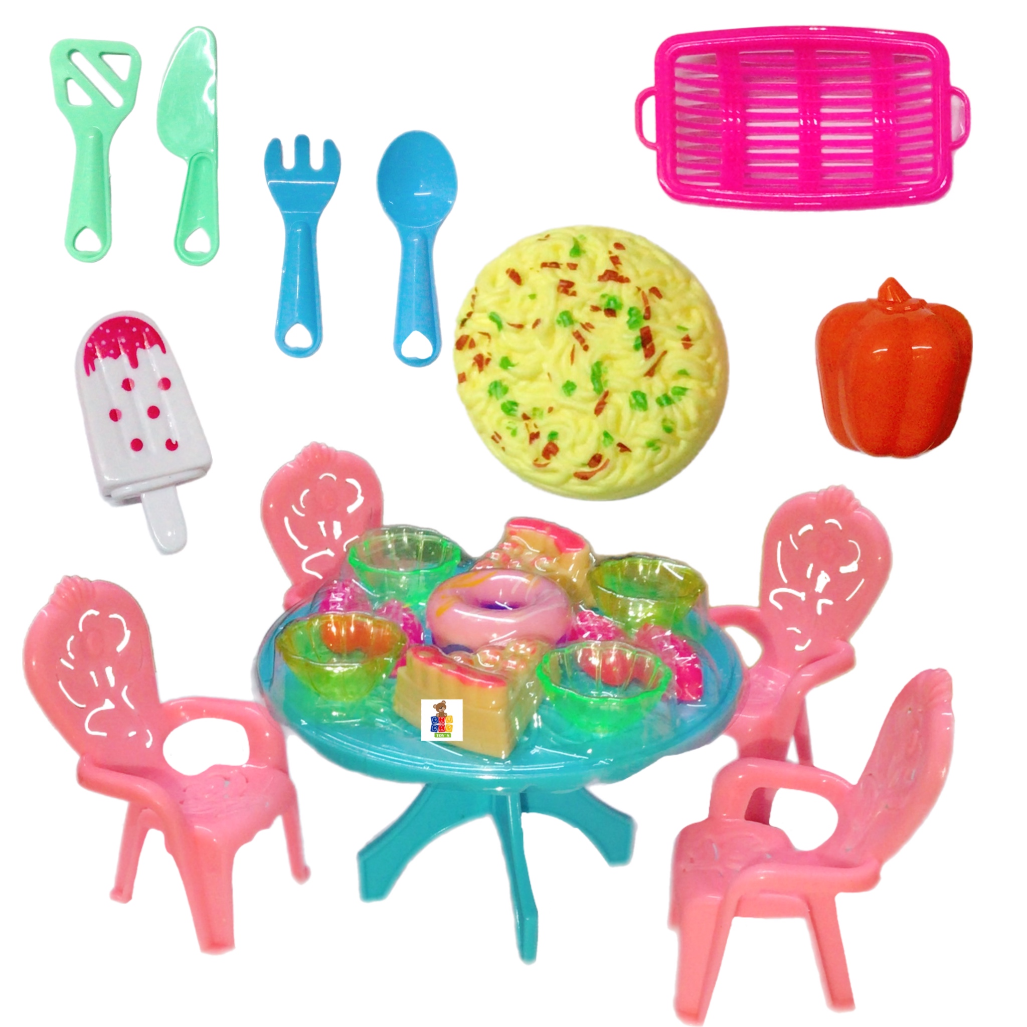 3 Set De Cocina Comedor con Accesorios de Juguete