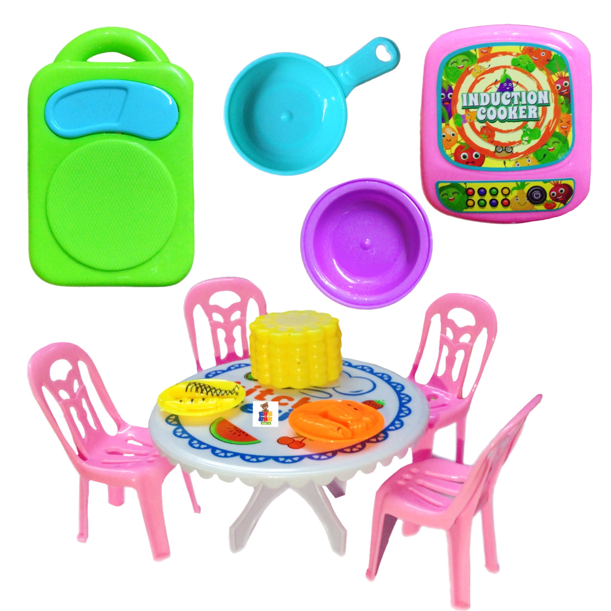 3 Set De Cocina Comedor con Accesorios de Juguete