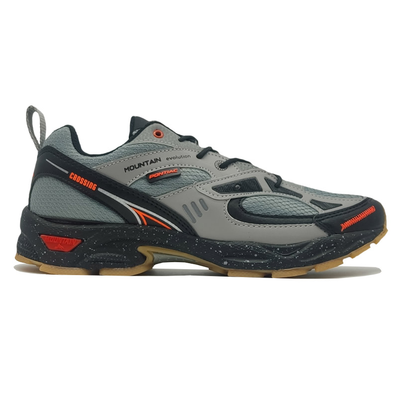 Tenis Pontiac 739 Gris Naranaja Deportivos Hombre Ejercicio Gym Correr Todo Terreno.