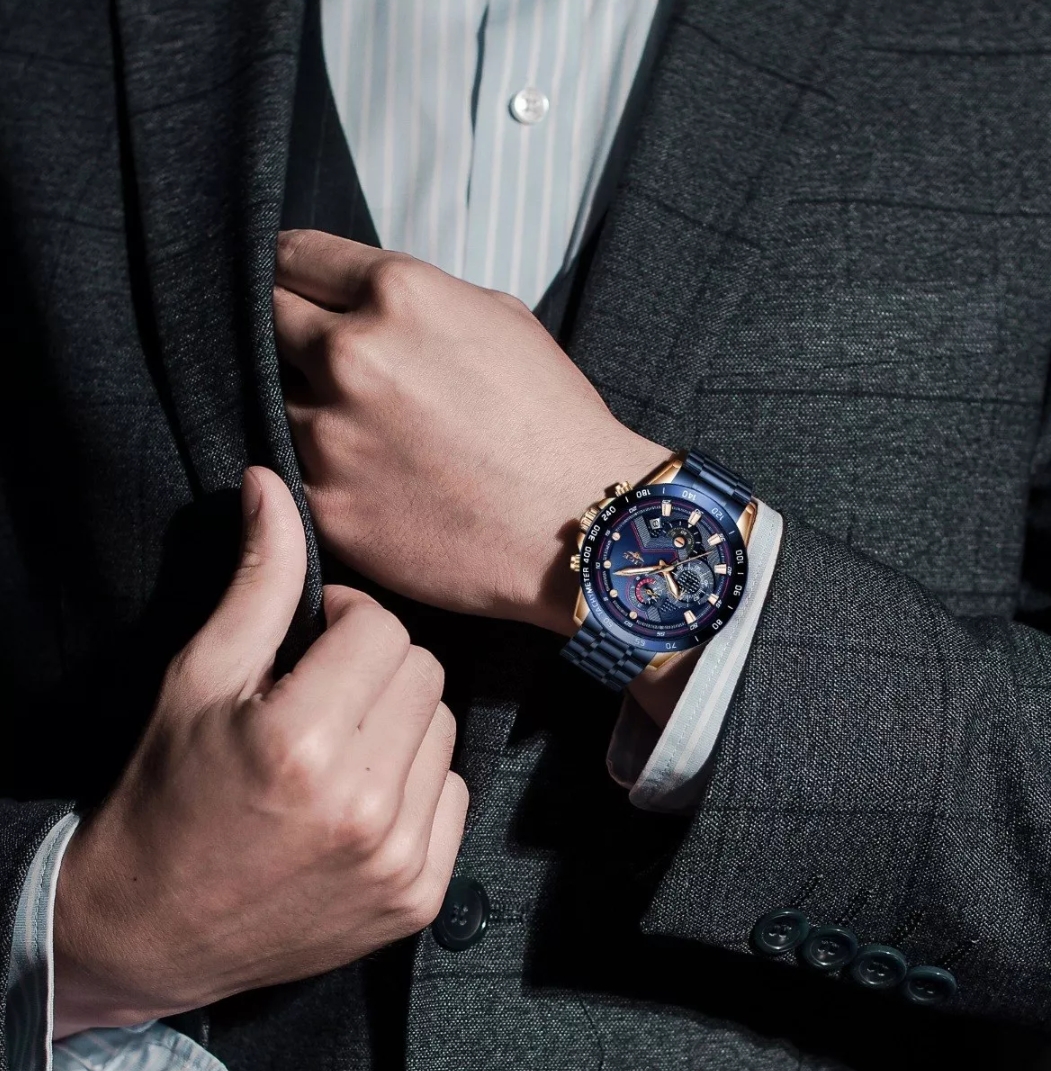 Reloj Lige - Reloj Deportivo Impermeable Para Hombre Color Azul