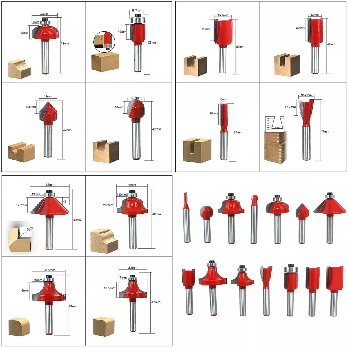 Router Recortadora Madera Rebajadora 800w +15 Brocas Carburo