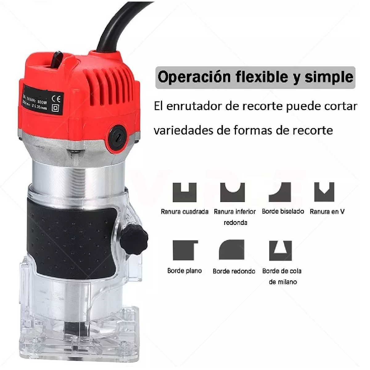 Router Recortadora Madera Rebajadora 800w +15 Brocas Carburo