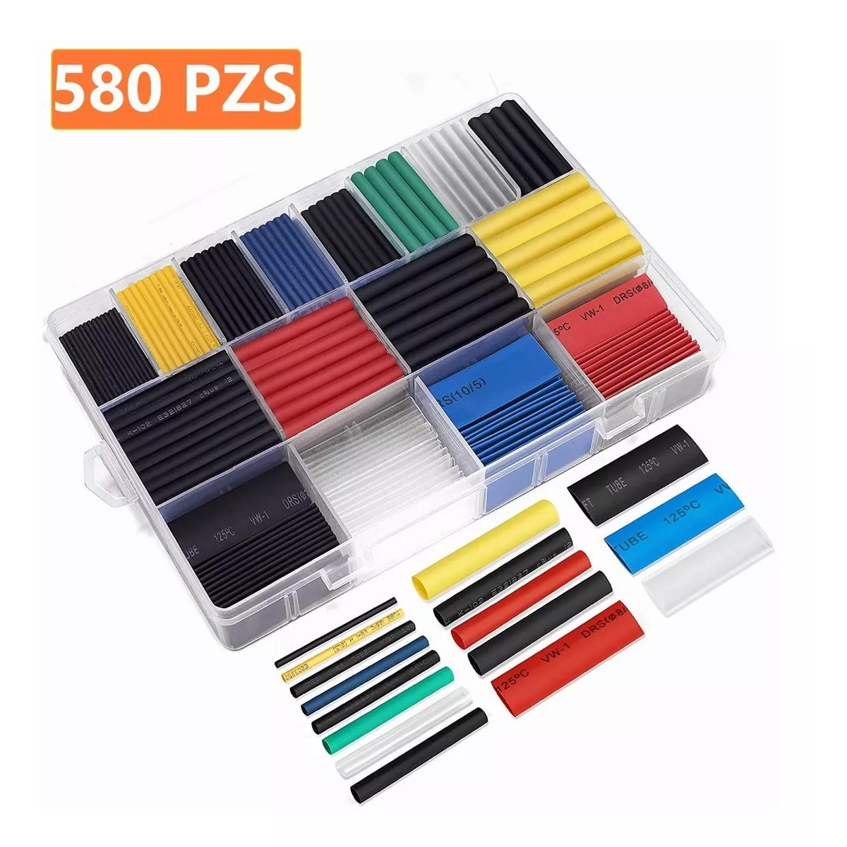 Set Tubo Termorretráctil Empalme Aislamiento Eléctrico 580 Pzas