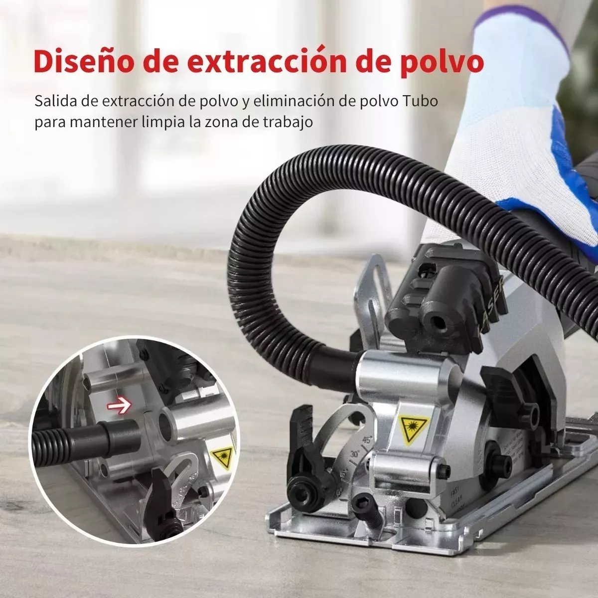 Mini Sierra Circular Compacta Con Corte Por Láser 3700 Rpm