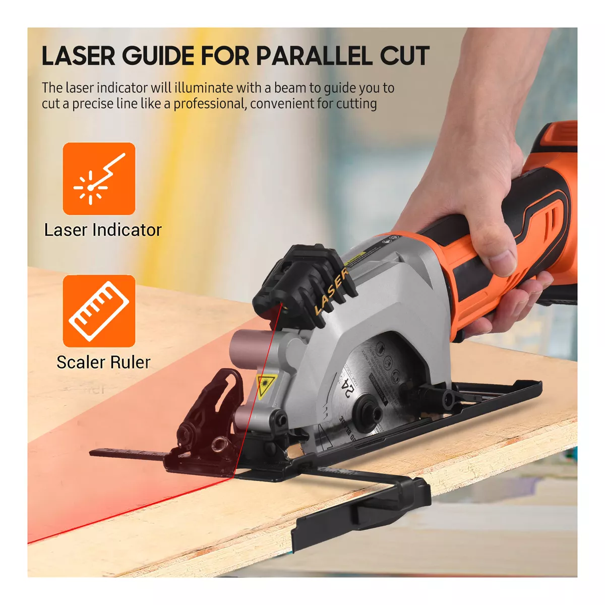 Mini Sierra Circular Eléctrica Con 2 Baterías Para Metal